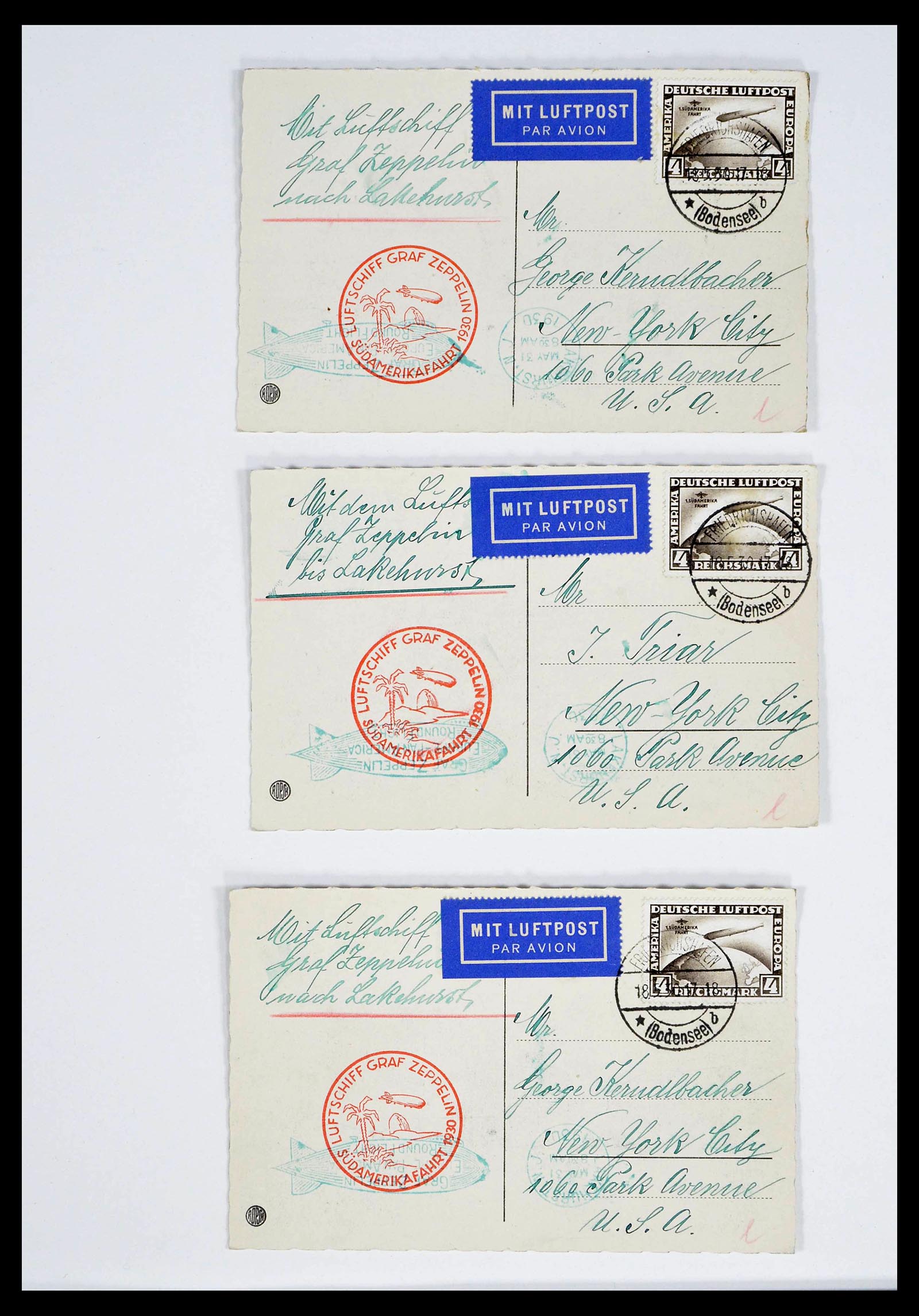 39032 0024 - Postzegelverzameling 39032 Zeppelin brieven 1928-1933.