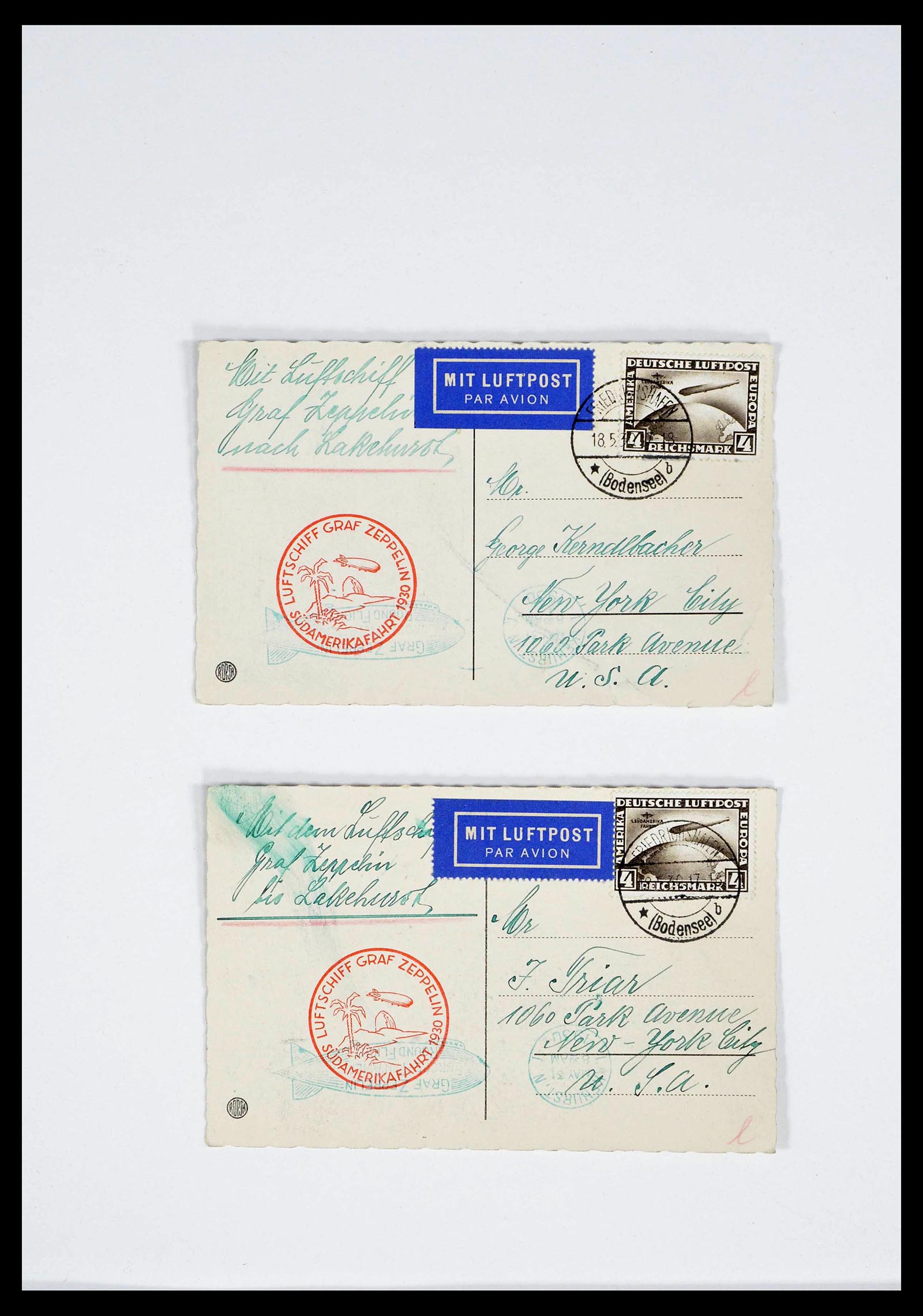 39032 0028 - Postzegelverzameling 39032 Zeppelin brieven 1928-1933.