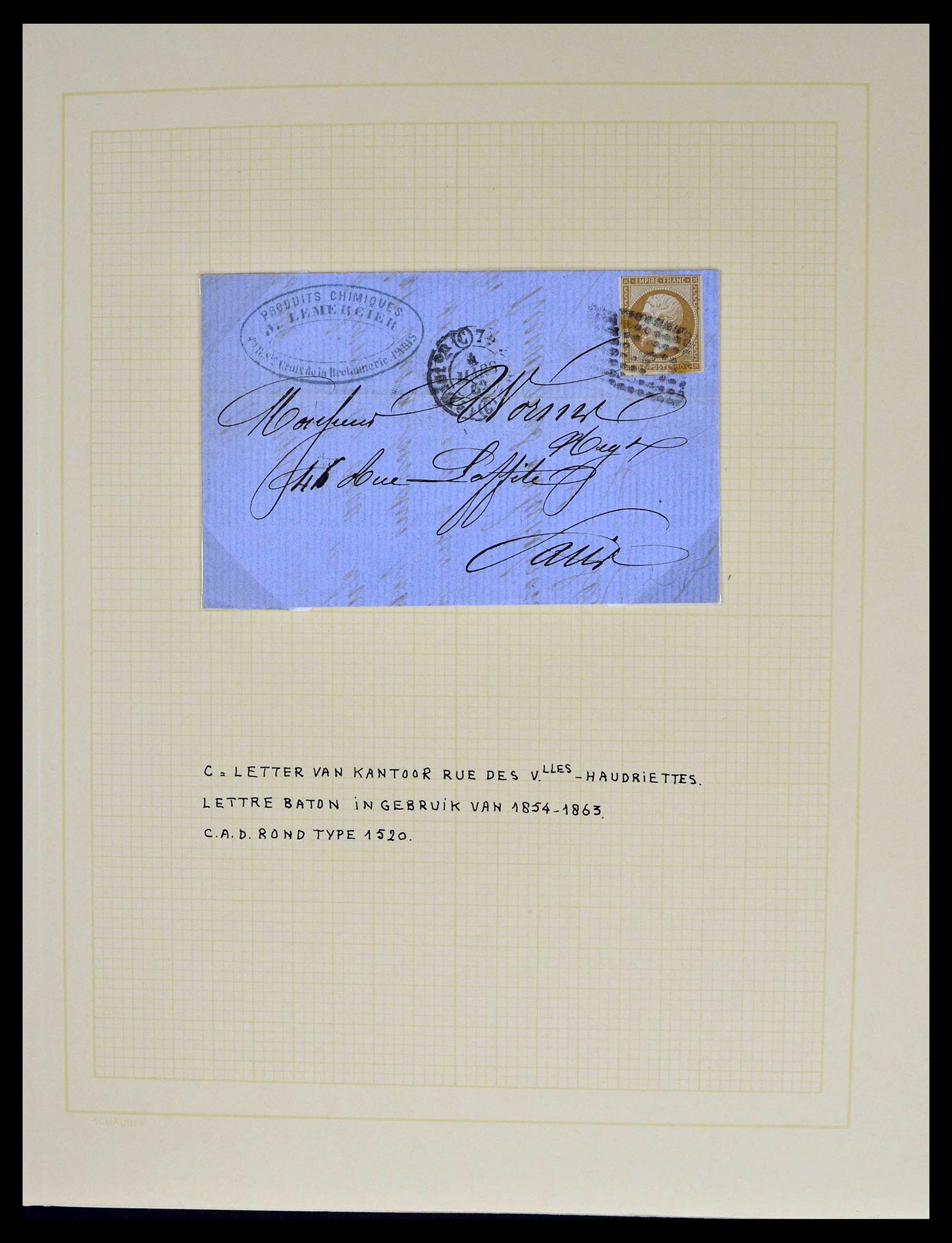 39039 0028 - Postzegelverzameling 39039 Frankrijk brieven 1848-1902.