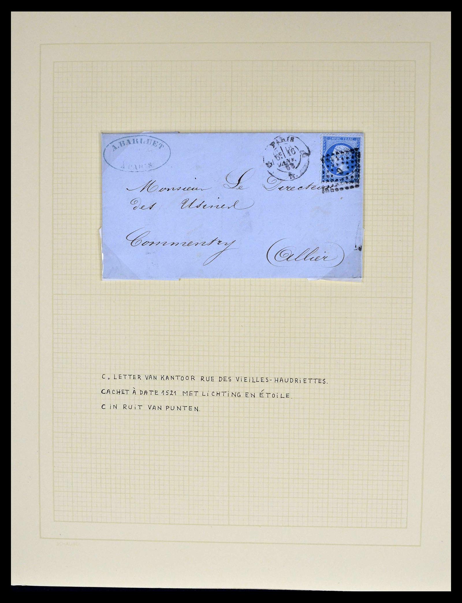 39039 0033 - Postzegelverzameling 39039 Frankrijk brieven 1848-1902.