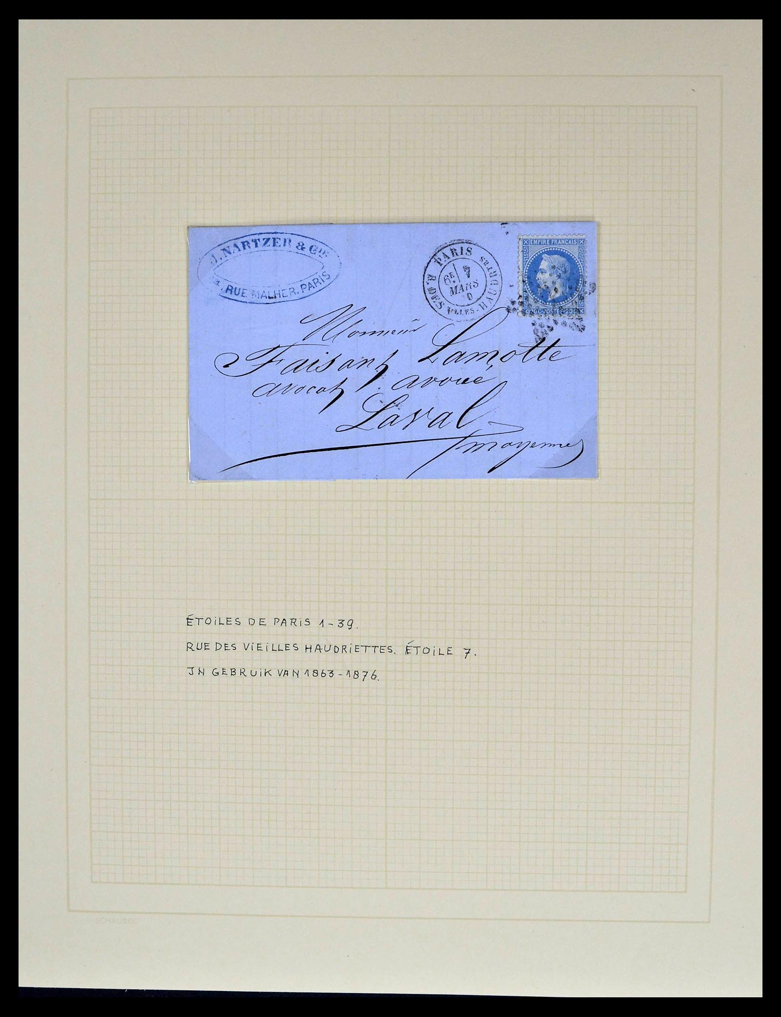 39039 0036 - Postzegelverzameling 39039 Frankrijk brieven 1848-1902.
