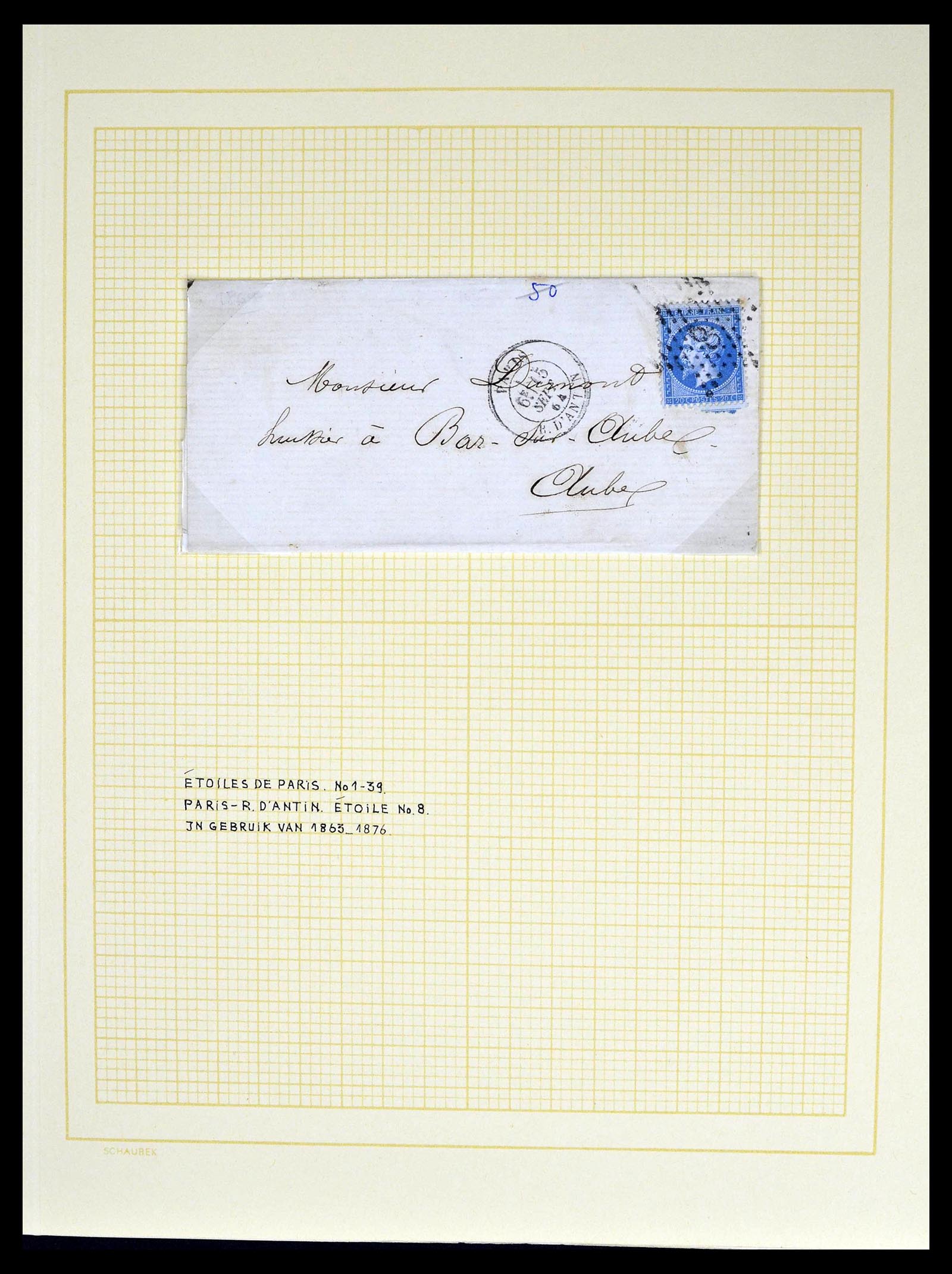39039 0040 - Postzegelverzameling 39039 Frankrijk brieven 1848-1902.