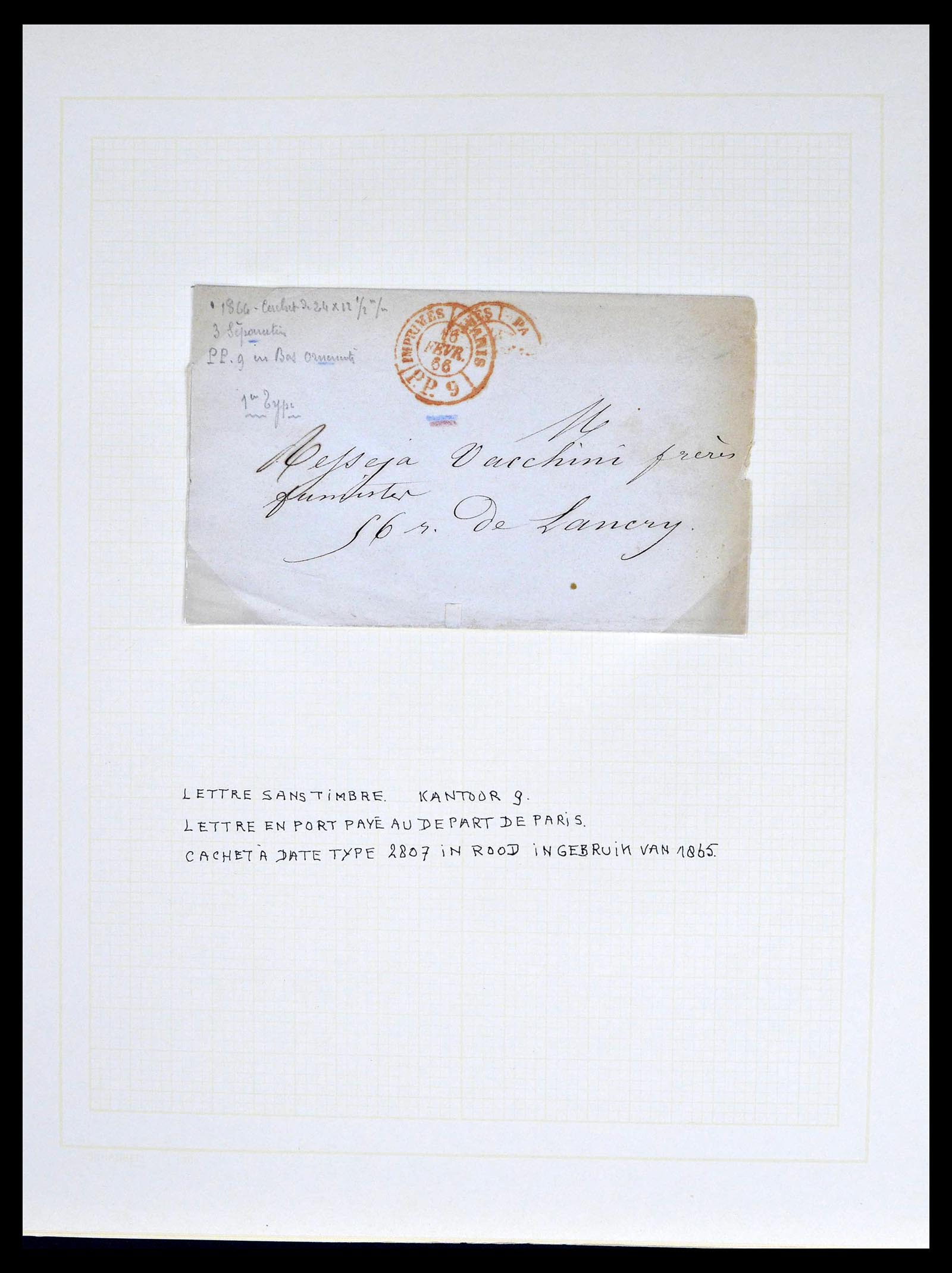 39039 0042 - Postzegelverzameling 39039 Frankrijk brieven 1848-1902.