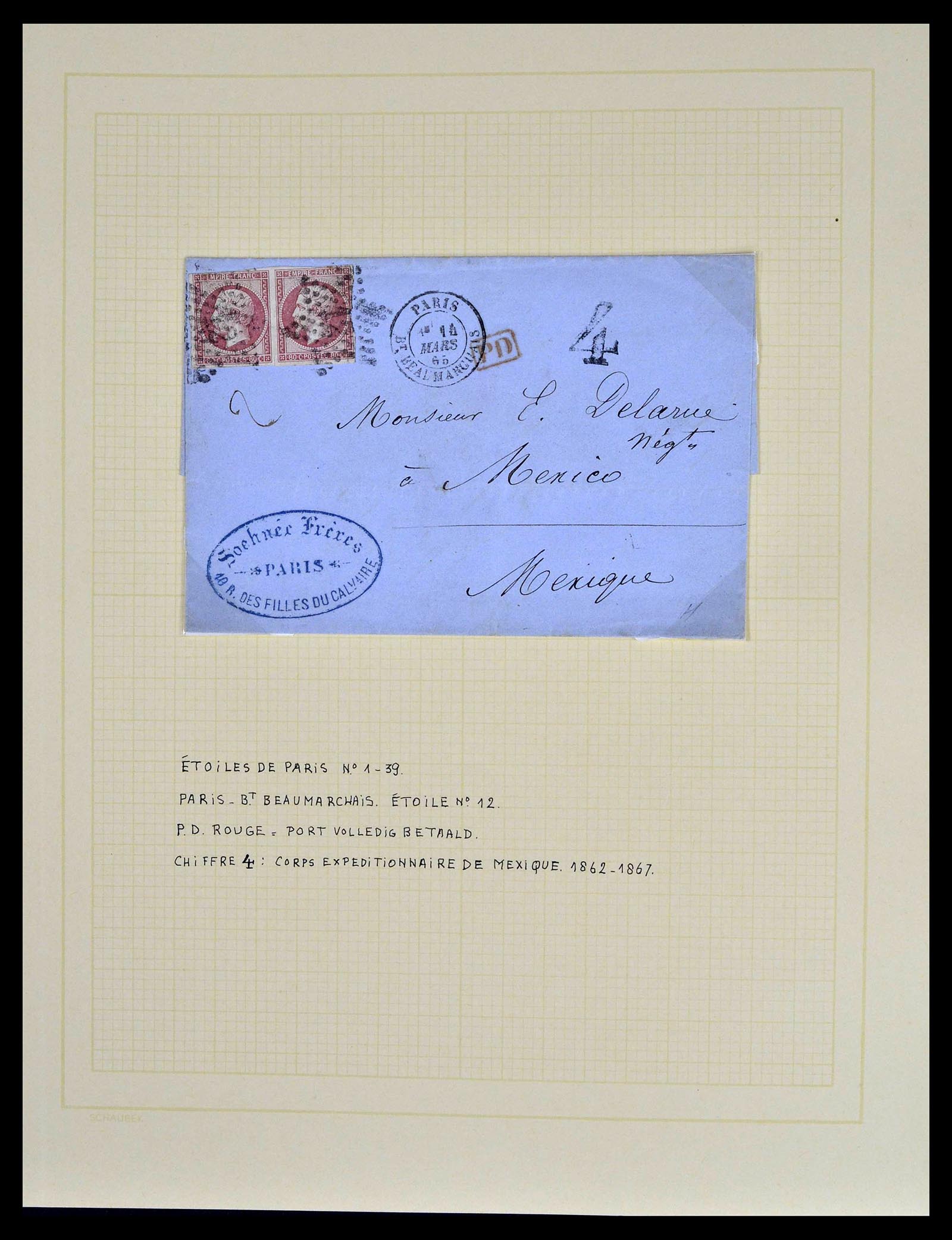 39039 0056 - Postzegelverzameling 39039 Frankrijk brieven 1848-1902.