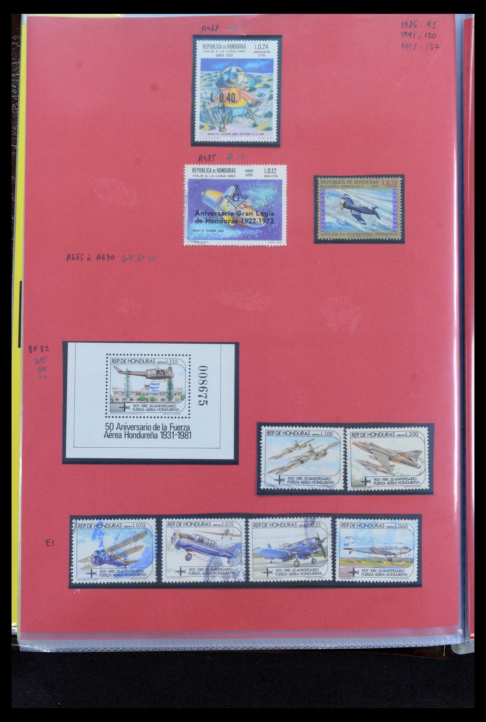 39040 0055 - Postzegelverzameling 39040 Motief luchtvaart 1920-1922.