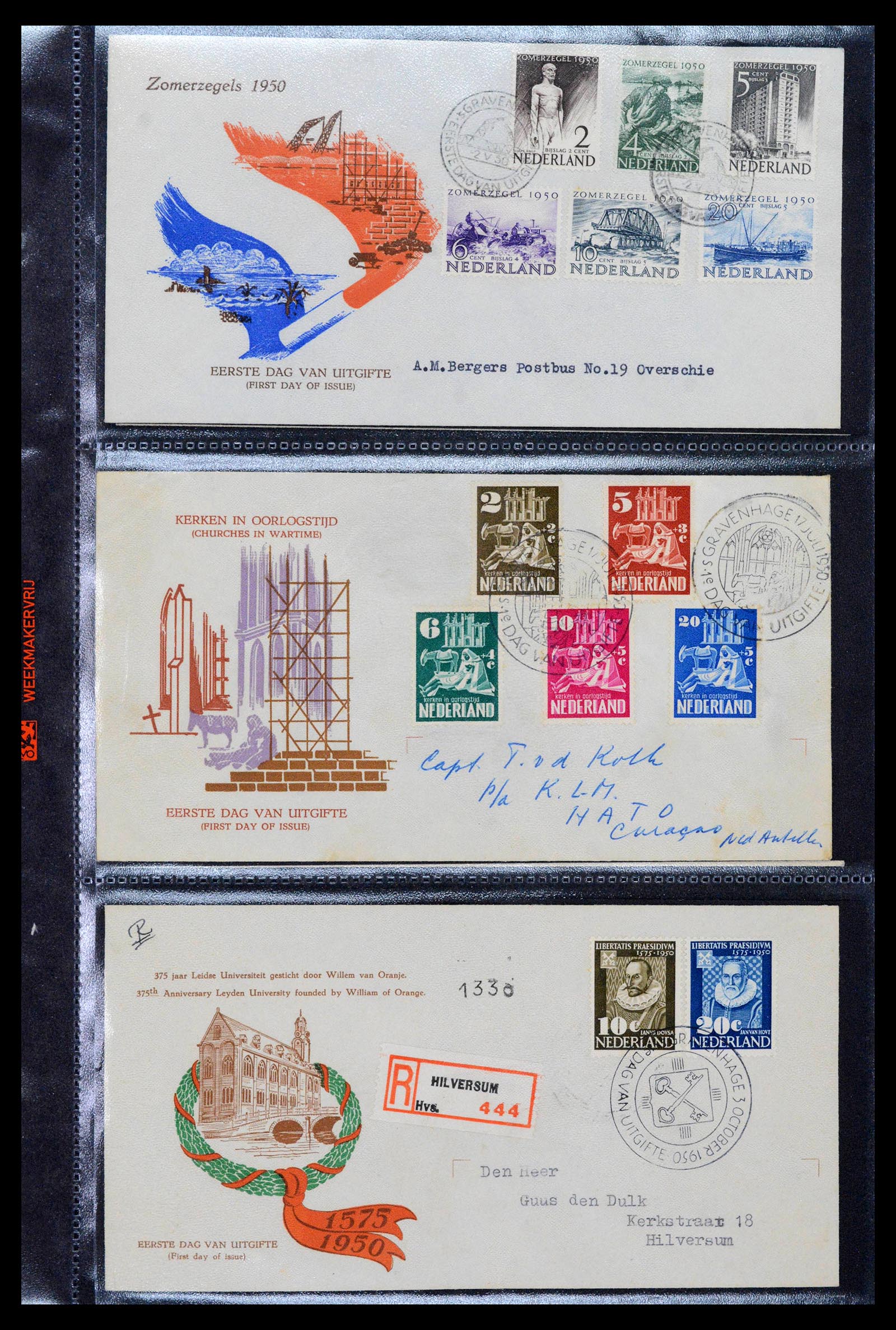 39041 0001 - Stamp collection 39041 Netherlands first day covers 1950-1977.