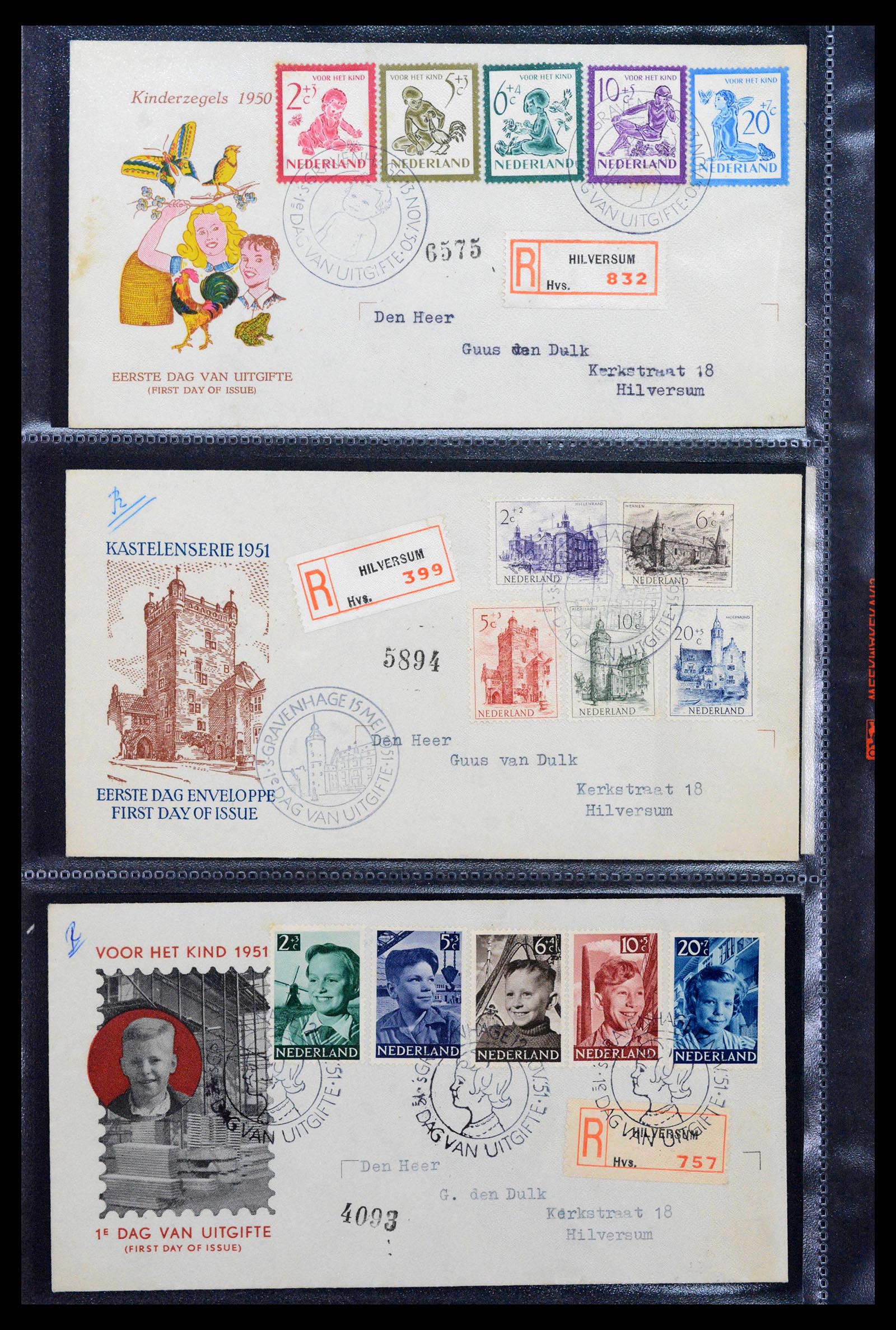 39041 0002 - Postzegelverzameling 39041 Nederland FDC's 1950-1977.