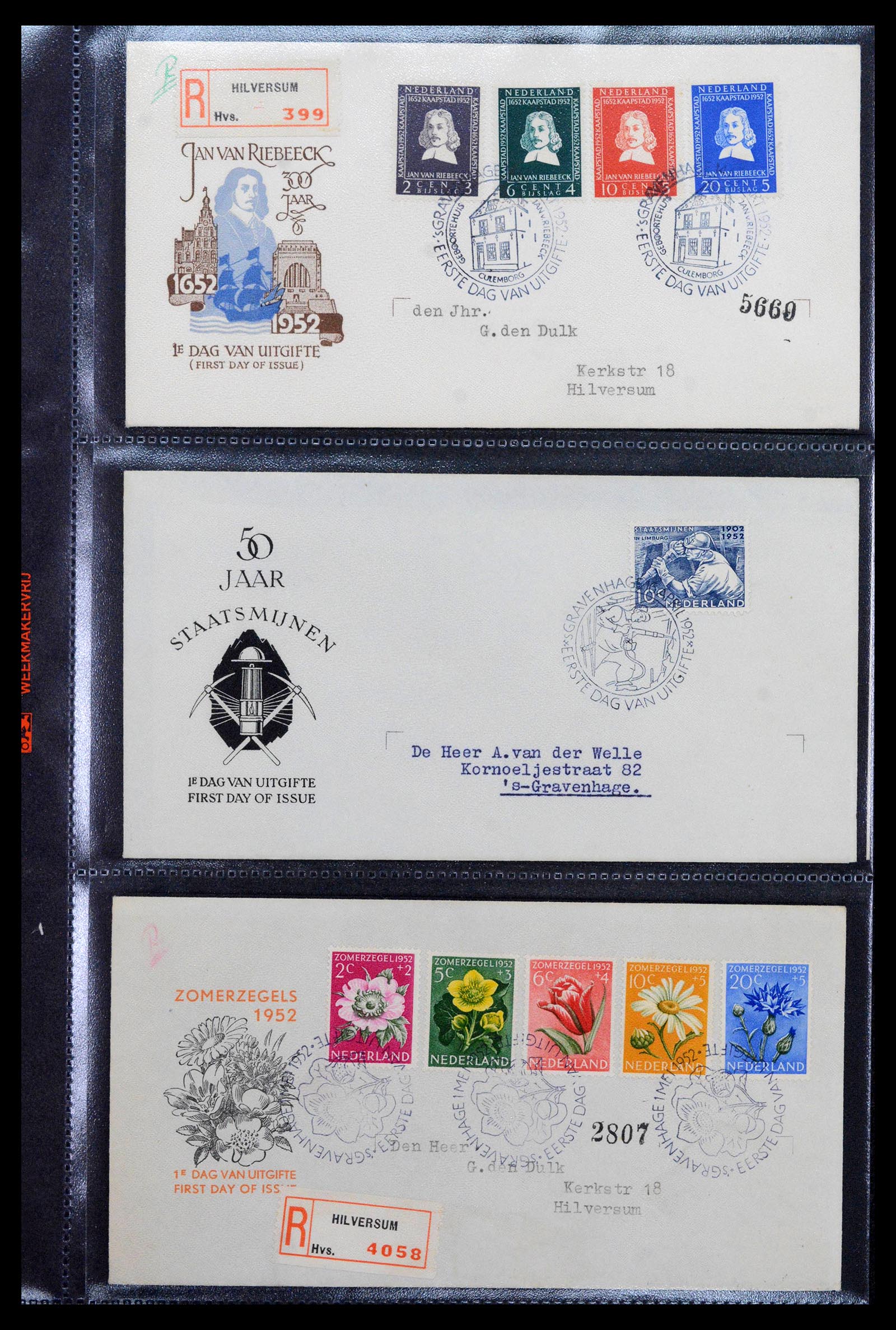 39041 0003 - Postzegelverzameling 39041 Nederland FDC's 1950-1977.