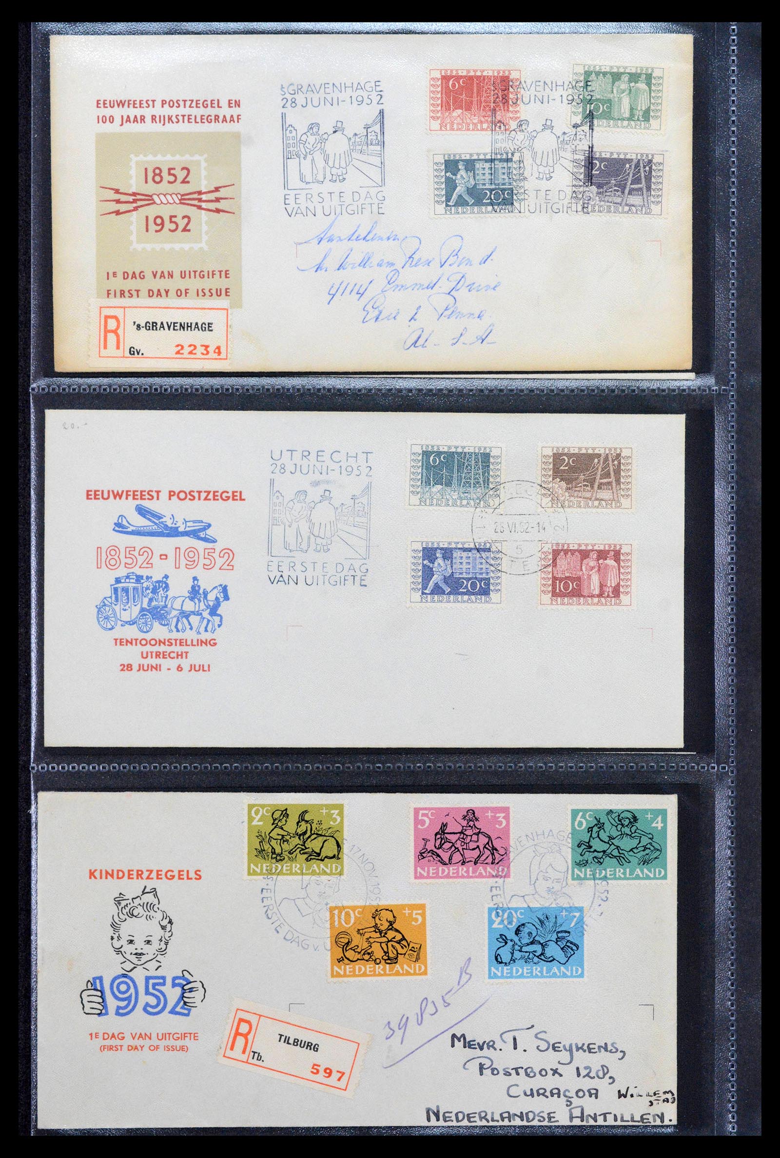 39041 0004 - Postzegelverzameling 39041 Nederland FDC's 1950-1977.