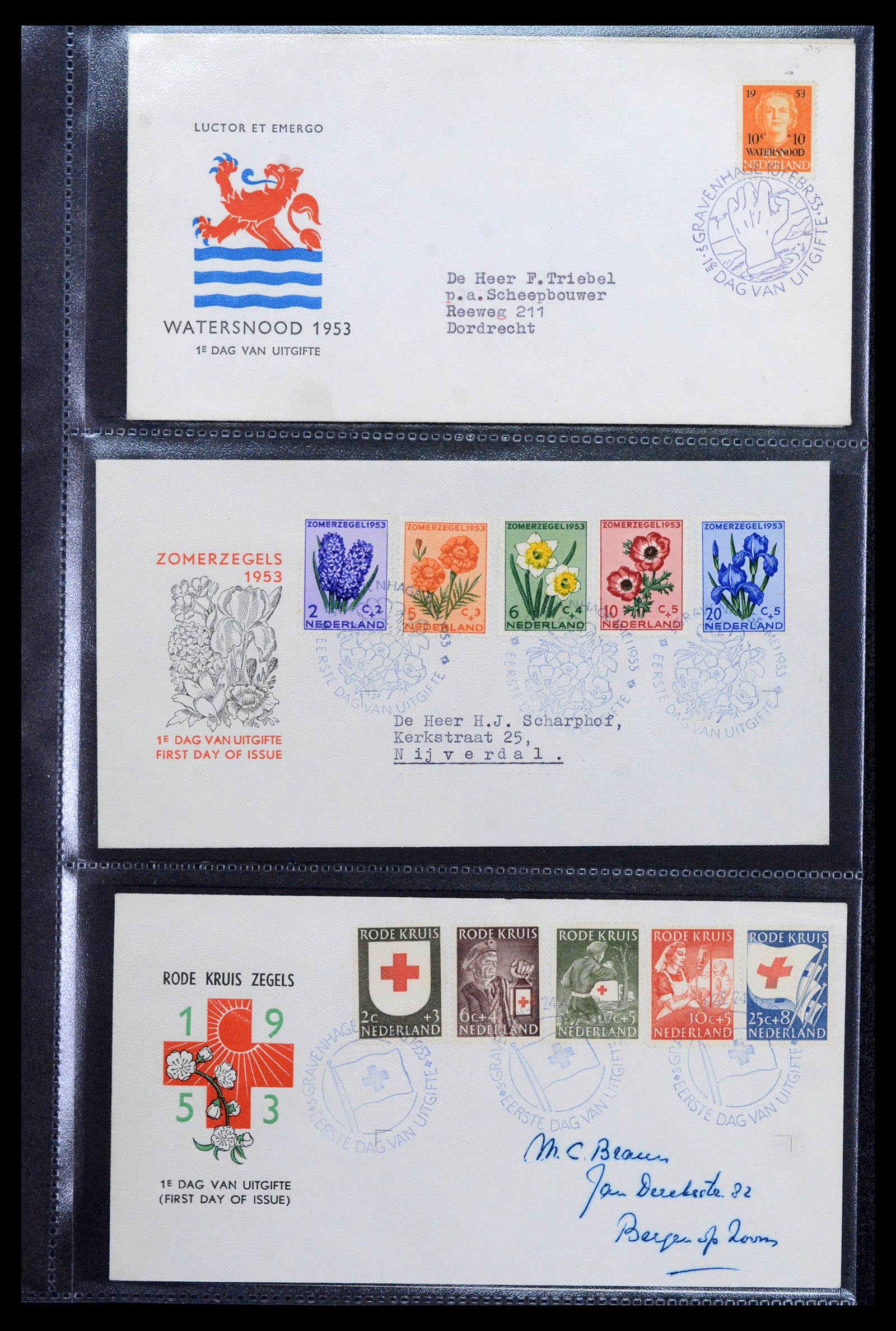 39041 0005 - Postzegelverzameling 39041 Nederland FDC's 1950-1977.