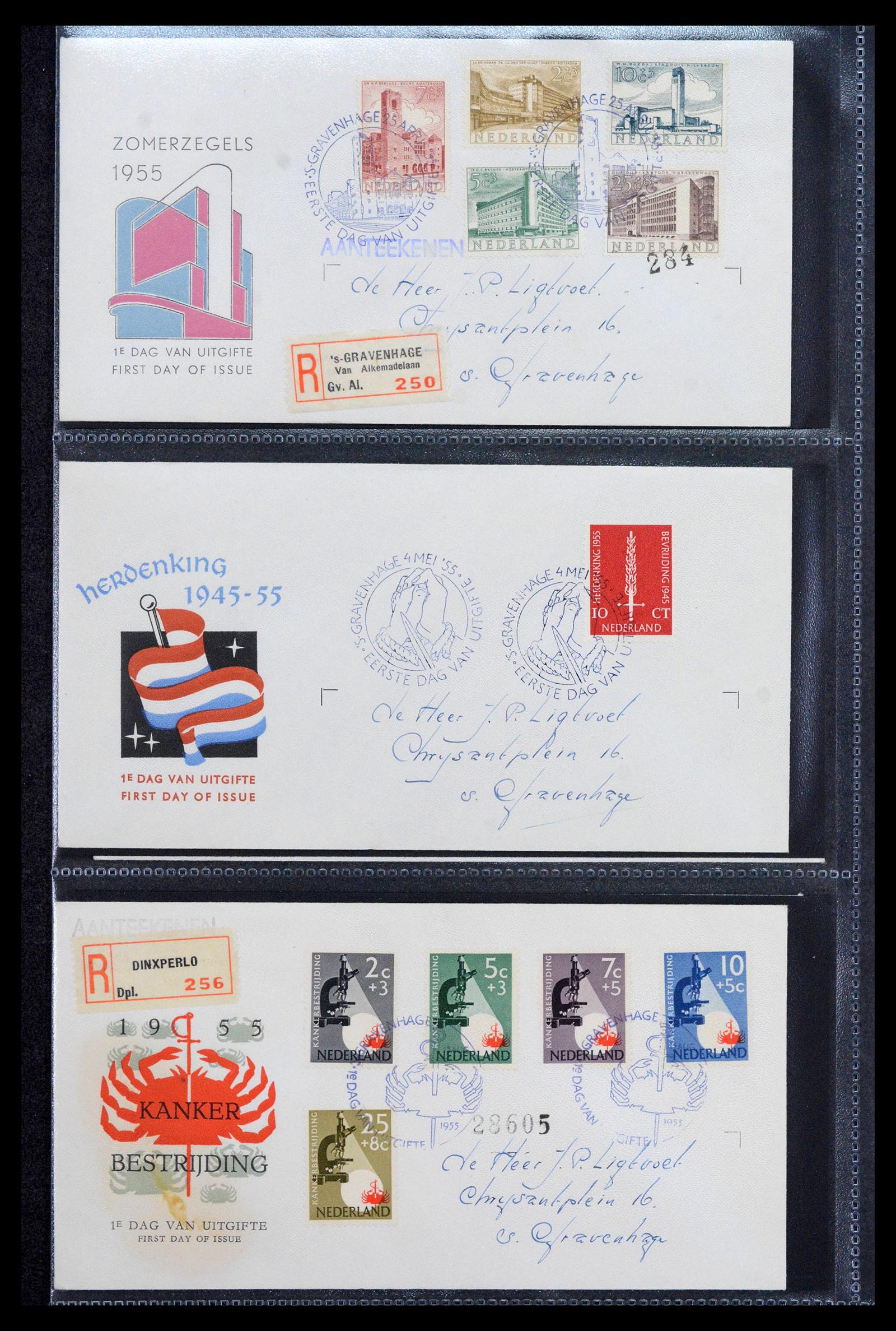 39041 0008 - Postzegelverzameling 39041 Nederland FDC's 1950-1977.