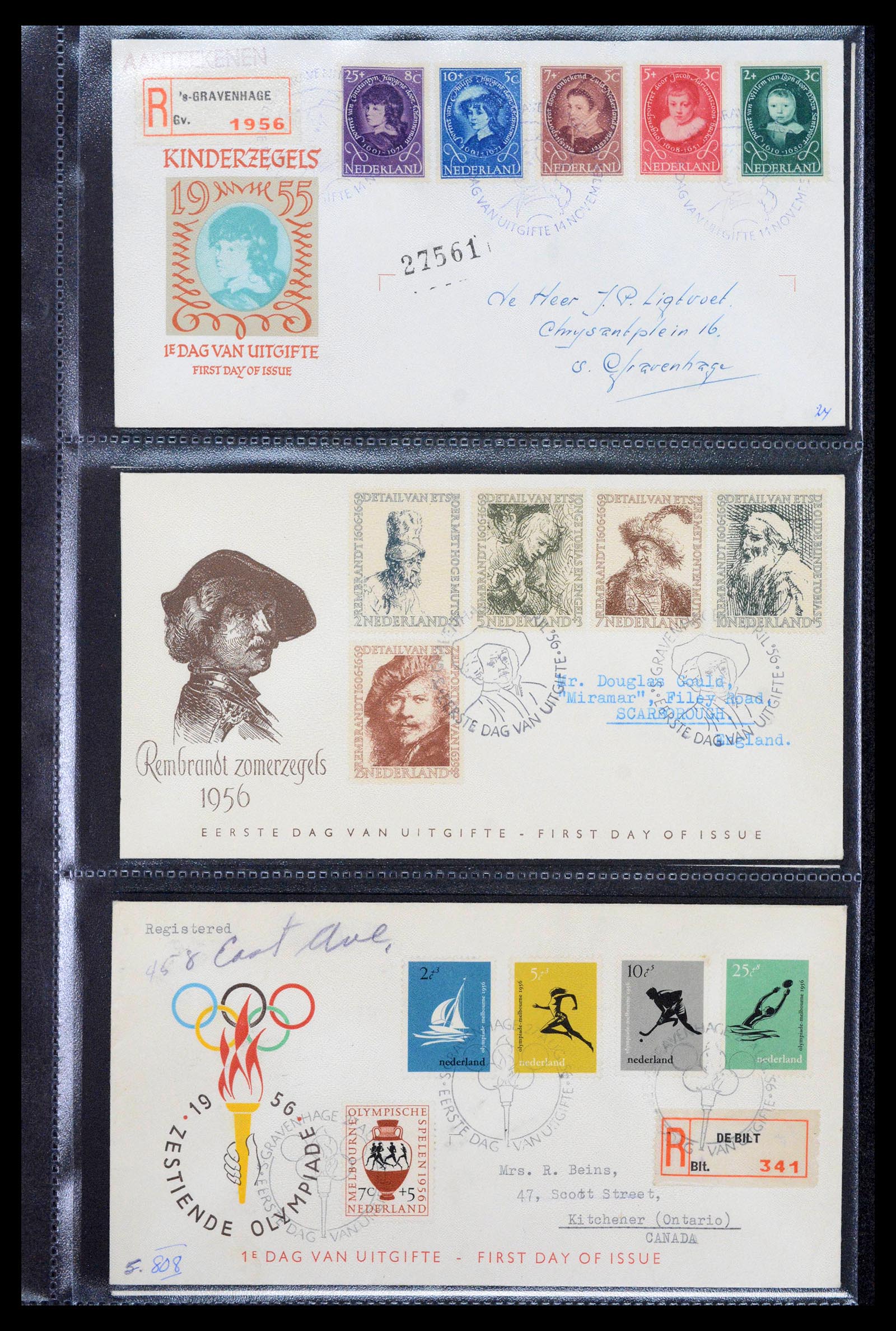 39041 0009 - Stamp collection 39041 Netherlands first day covers 1950-1977.