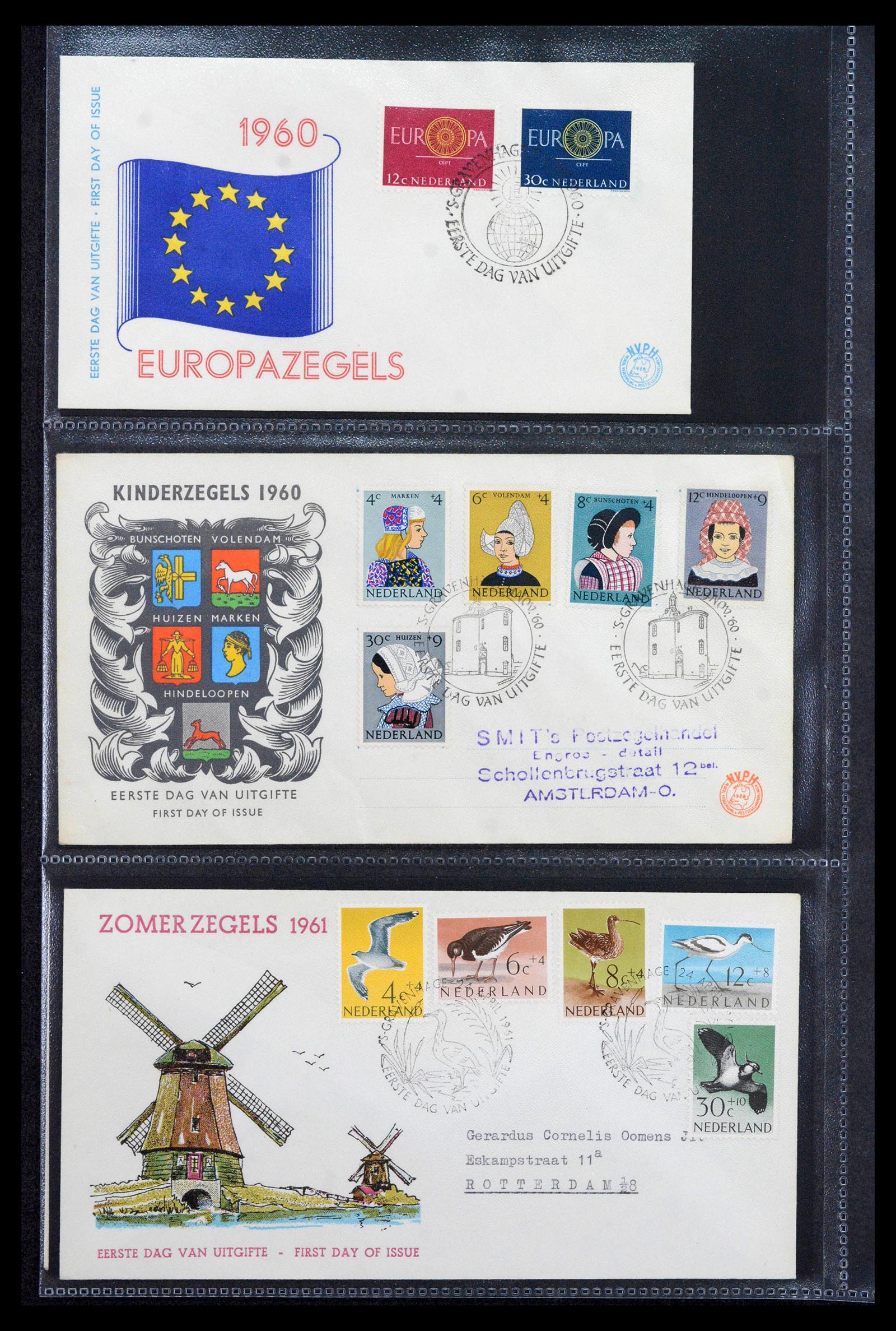 39041 0016 - Postzegelverzameling 39041 Nederland FDC's 1950-1977.