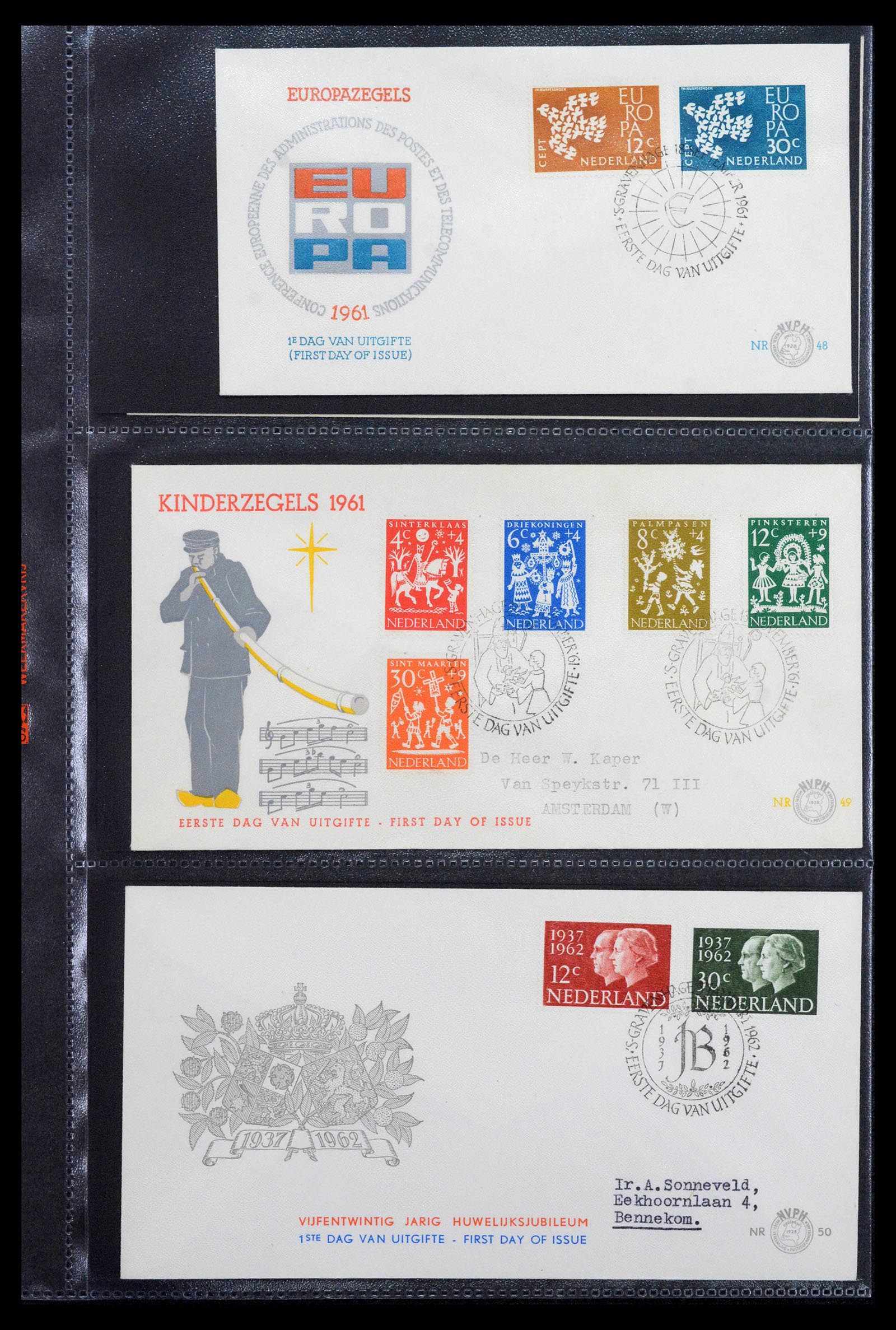 39041 0017 - Stamp collection 39041 Netherlands first day covers 1950-1977.