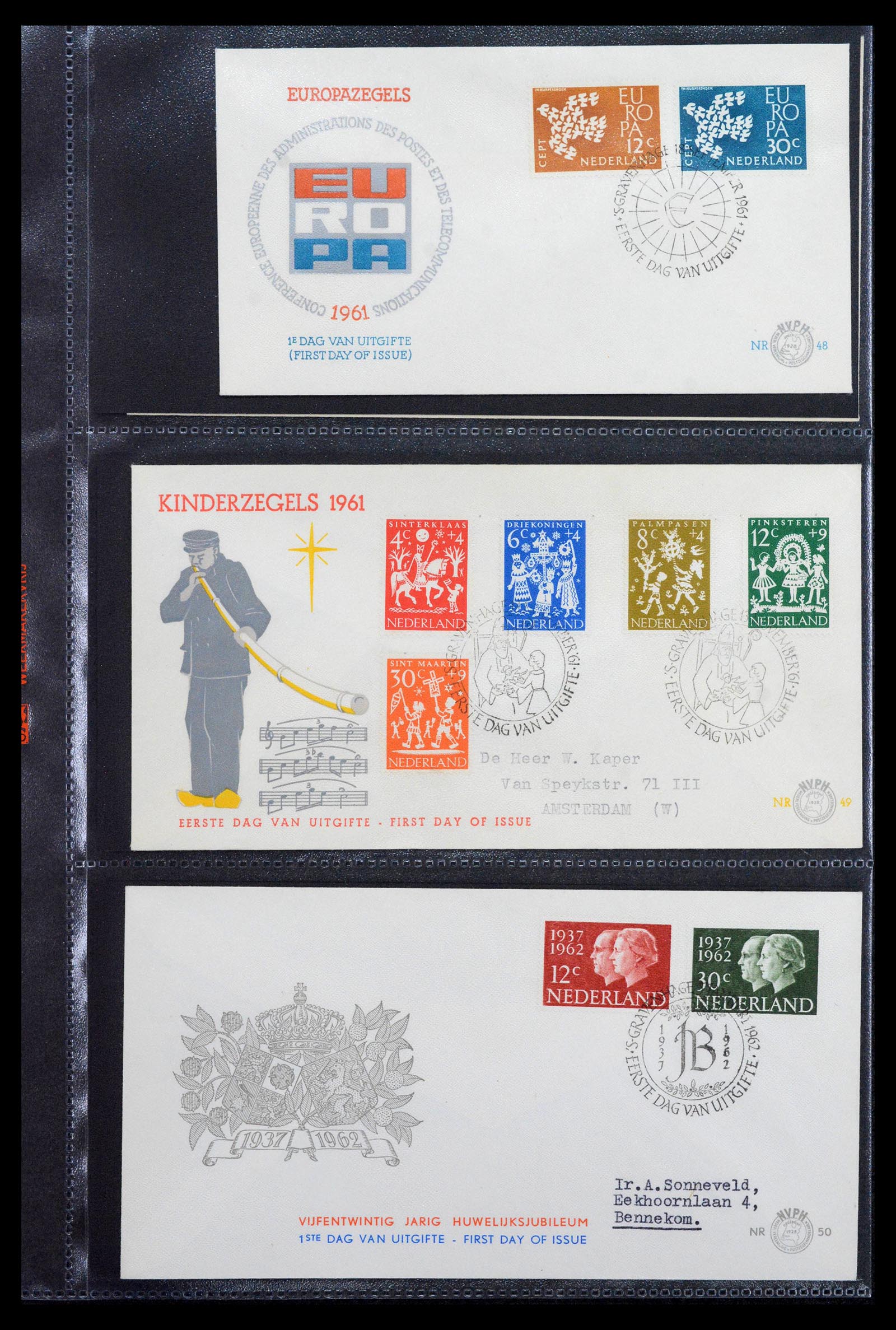 39041 0017 - Postzegelverzameling 39041 Nederland FDC's 1950-1977.