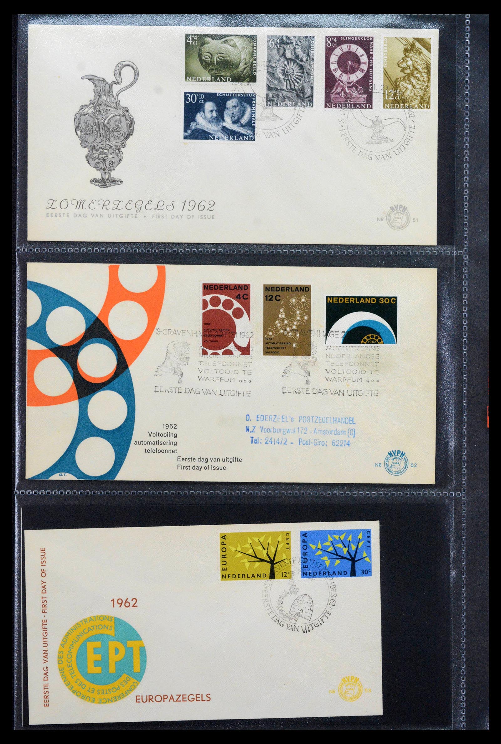 39041 0018 - Postzegelverzameling 39041 Nederland FDC's 1950-1977.