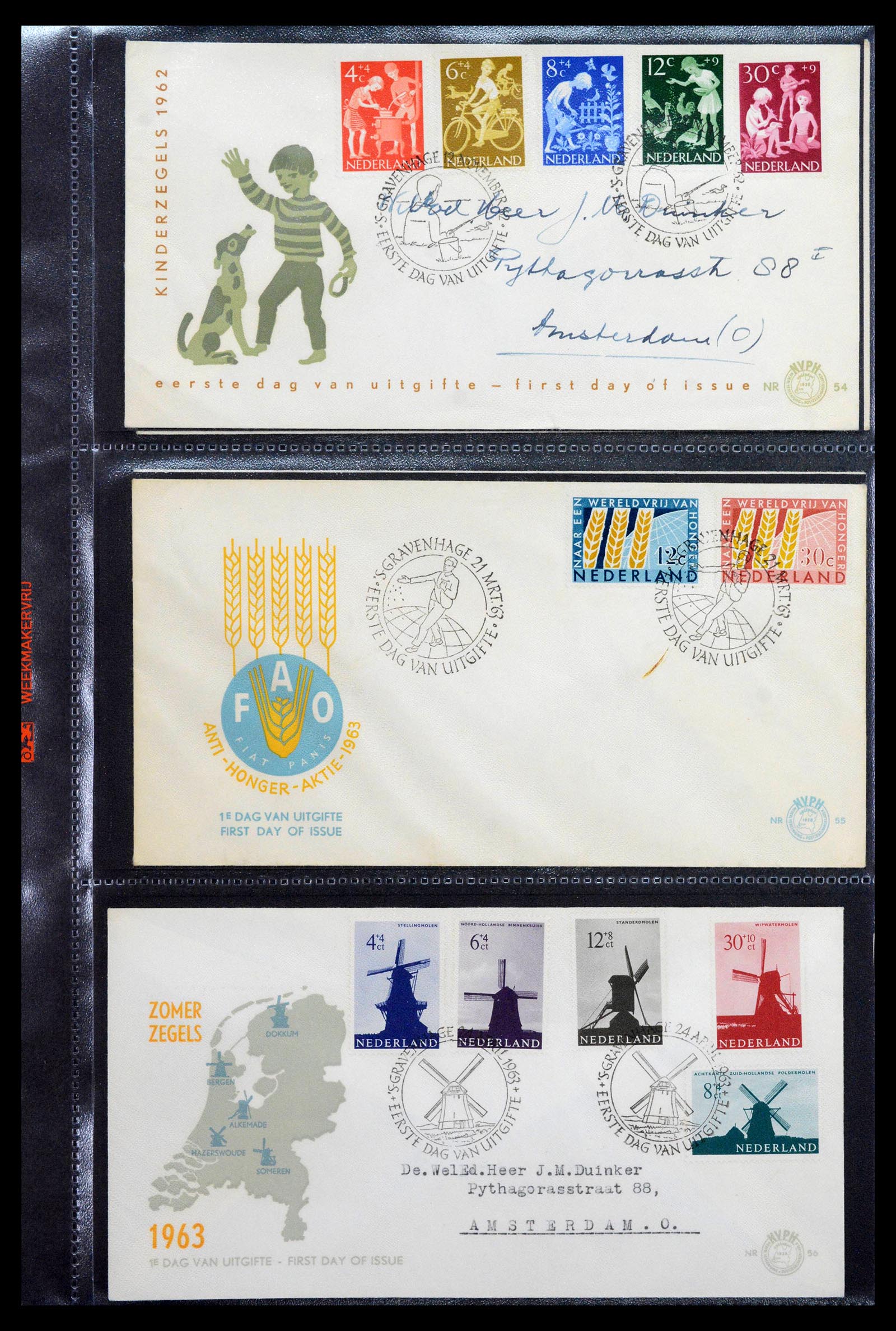 39041 0019 - Stamp collection 39041 Netherlands first day covers 1950-1977.