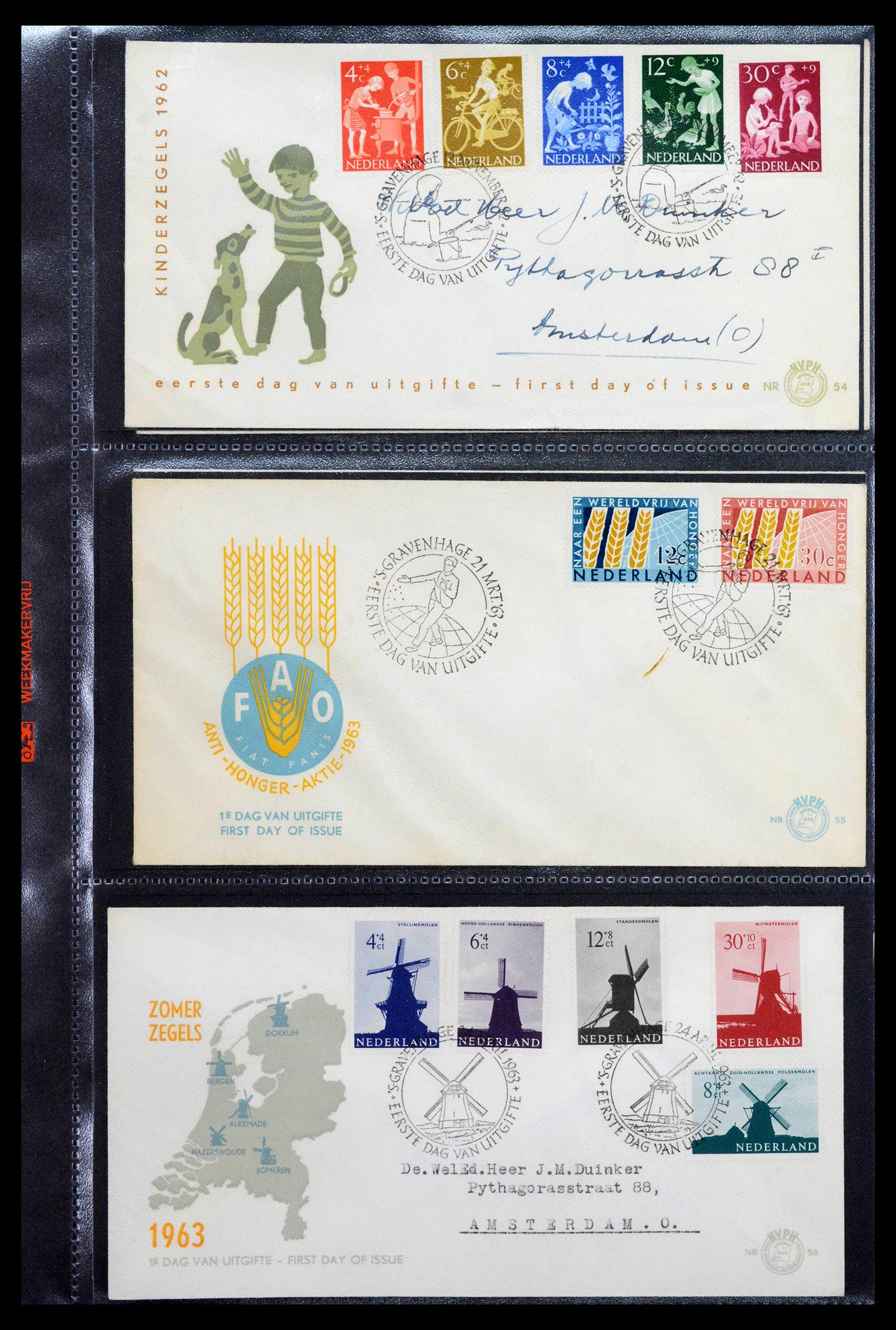 39041 0019 - Postzegelverzameling 39041 Nederland FDC's 1950-1977.