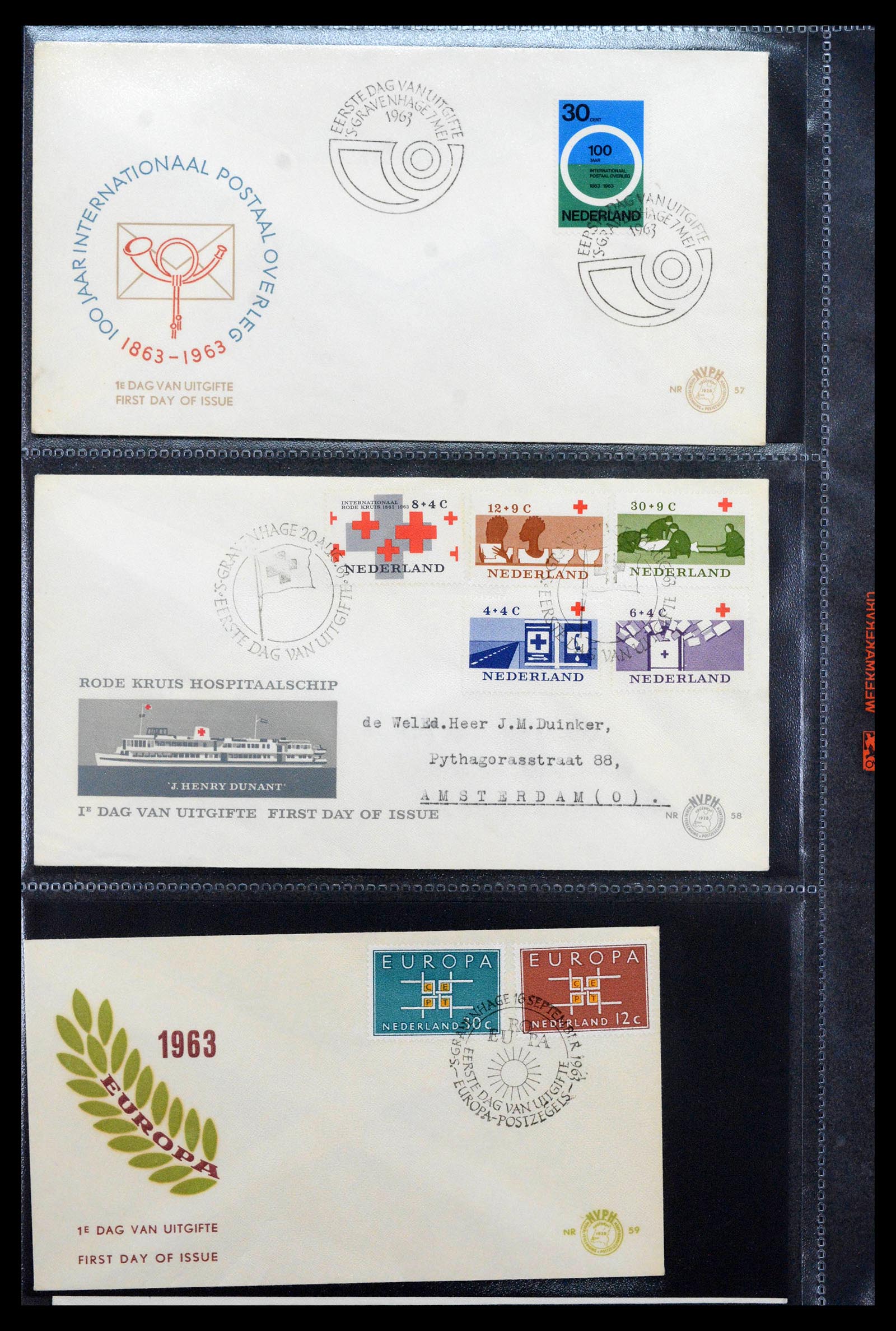 39041 0020 - Postzegelverzameling 39041 Nederland FDC's 1950-1977.
