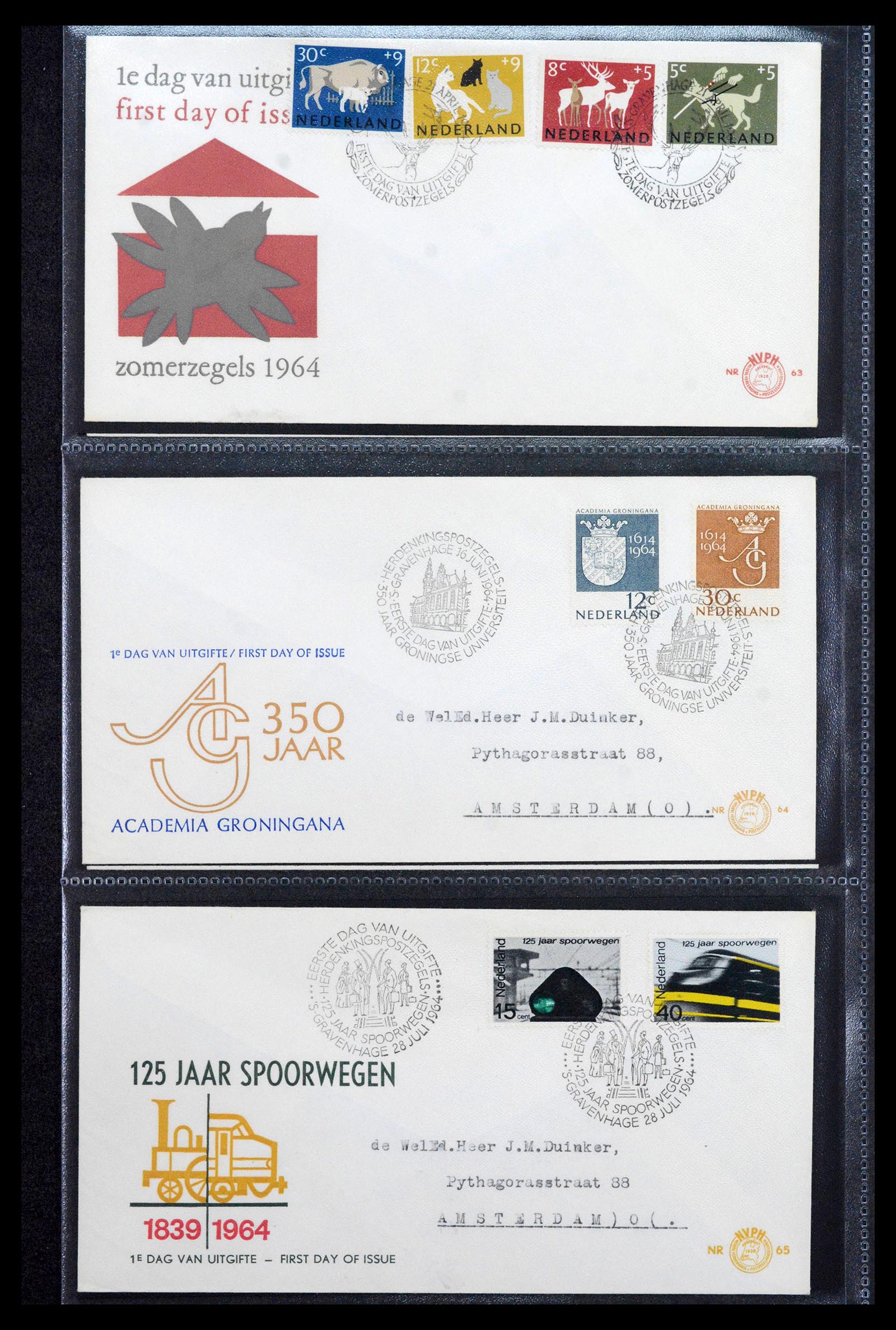 39041 0022 - Postzegelverzameling 39041 Nederland FDC's 1950-1977.
