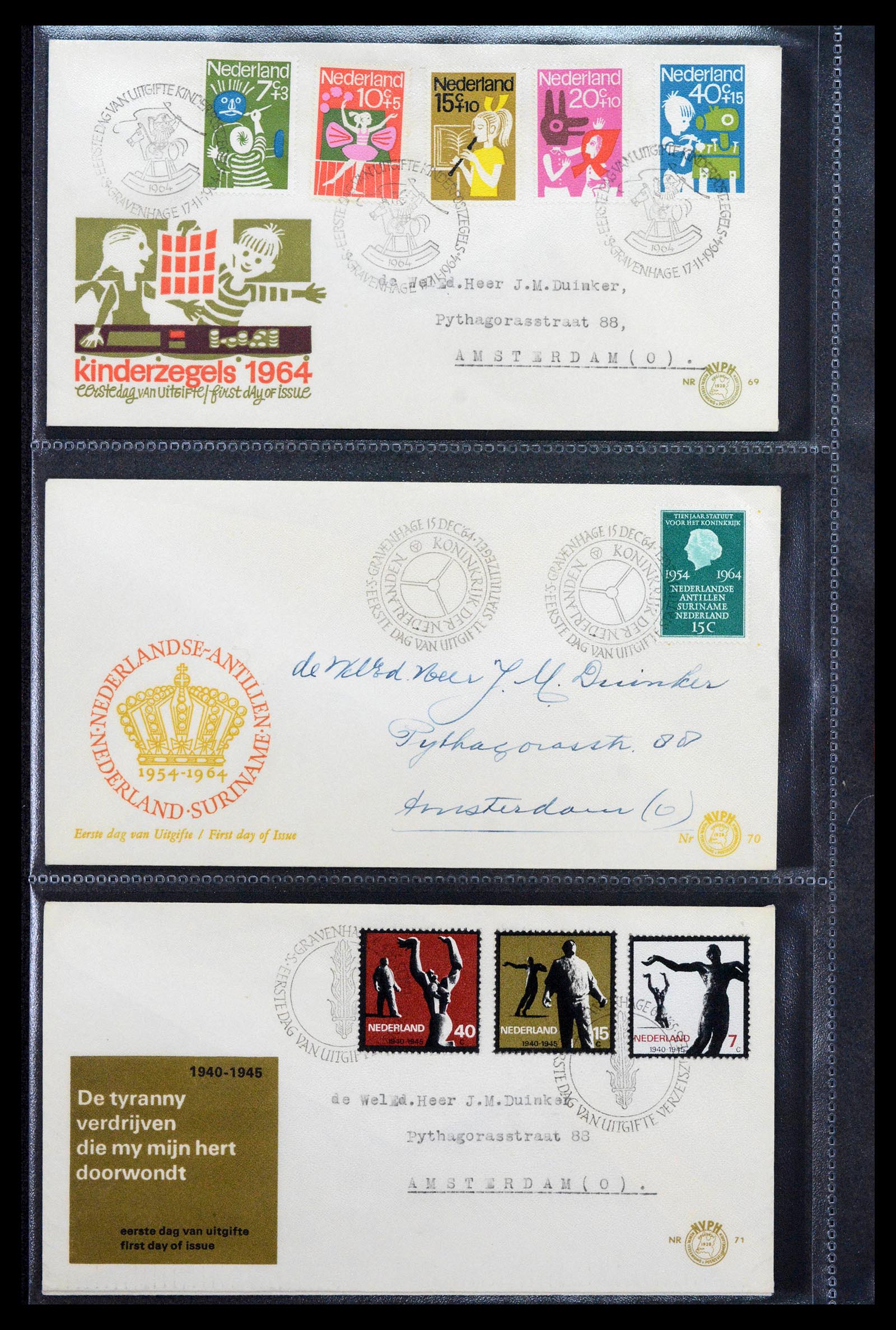 39041 0024 - Postzegelverzameling 39041 Nederland FDC's 1950-1977.