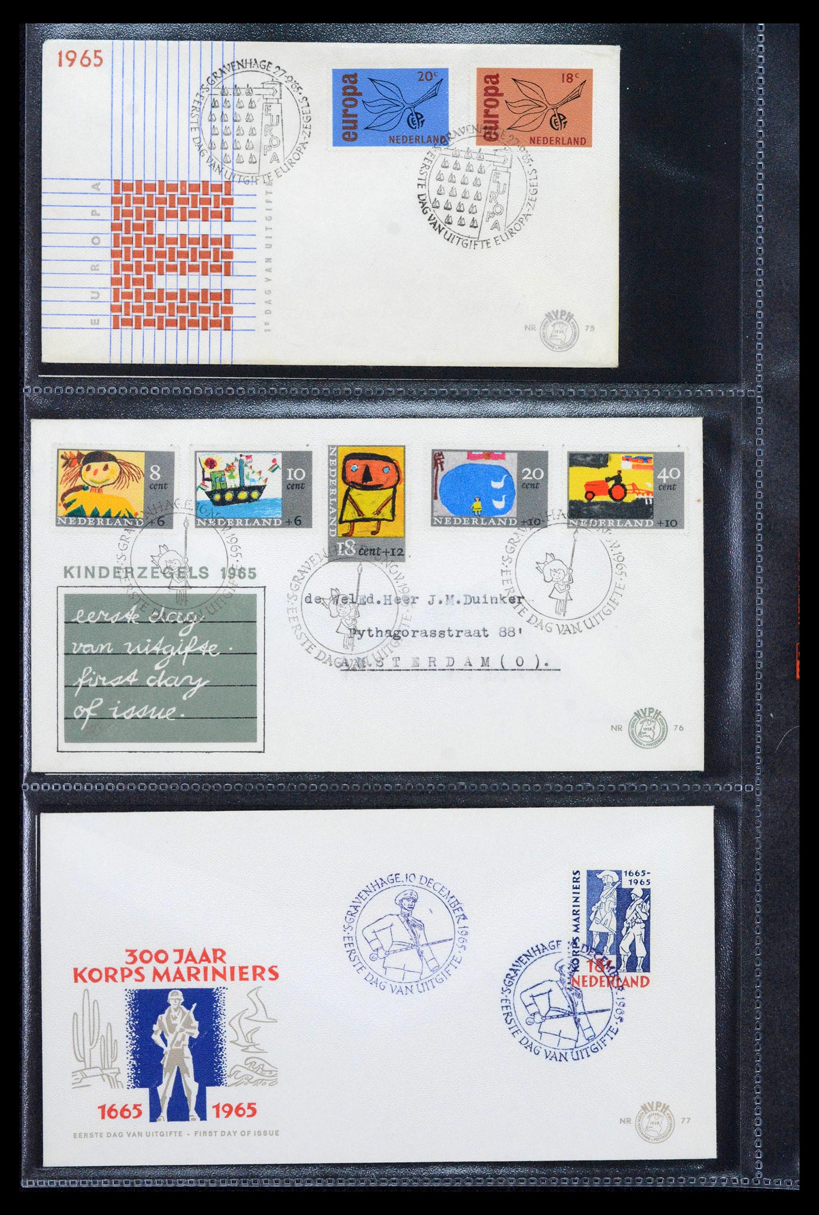 39041 0026 - Postzegelverzameling 39041 Nederland FDC's 1950-1977.