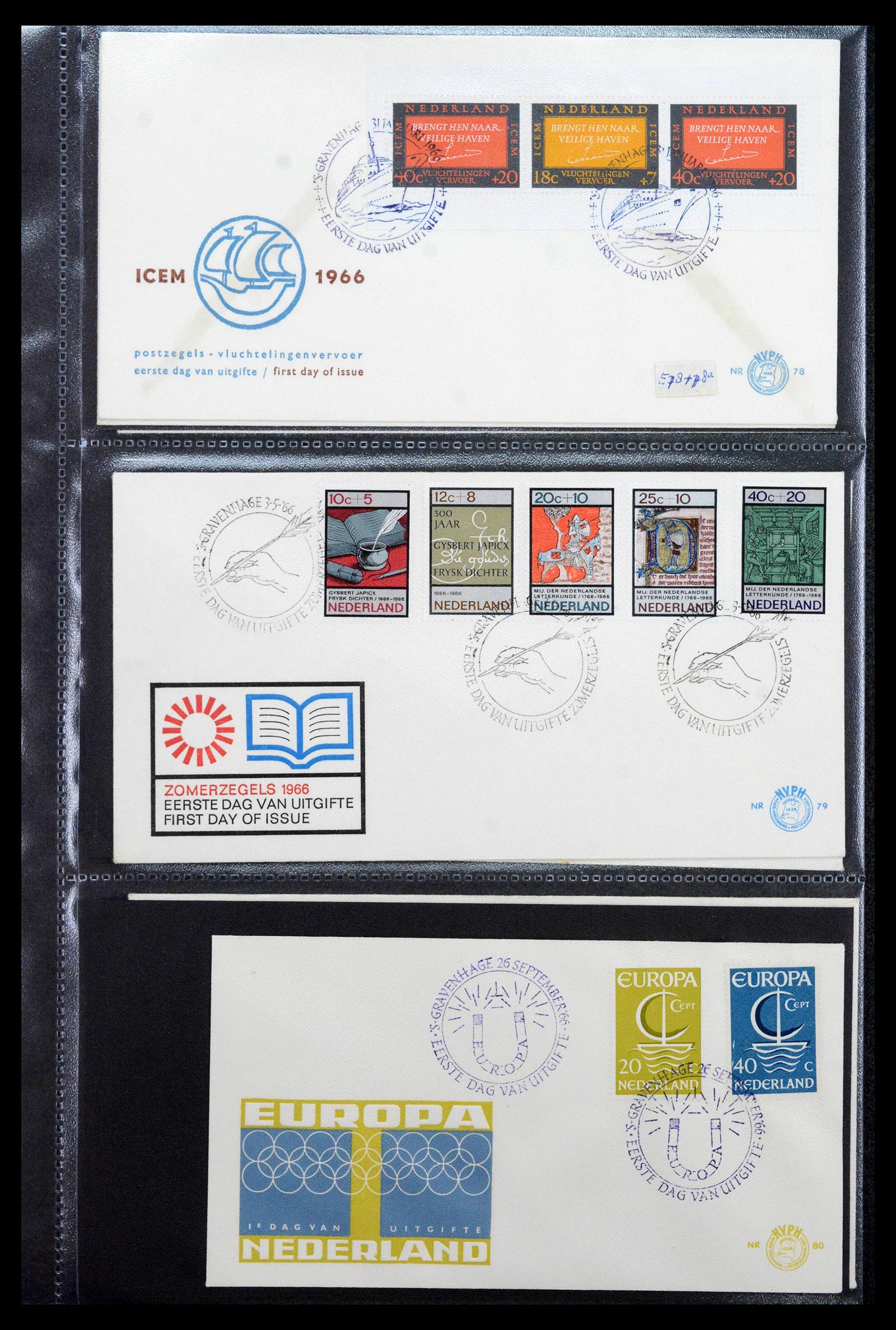 39041 0029 - Postzegelverzameling 39041 Nederland FDC's 1950-1977.