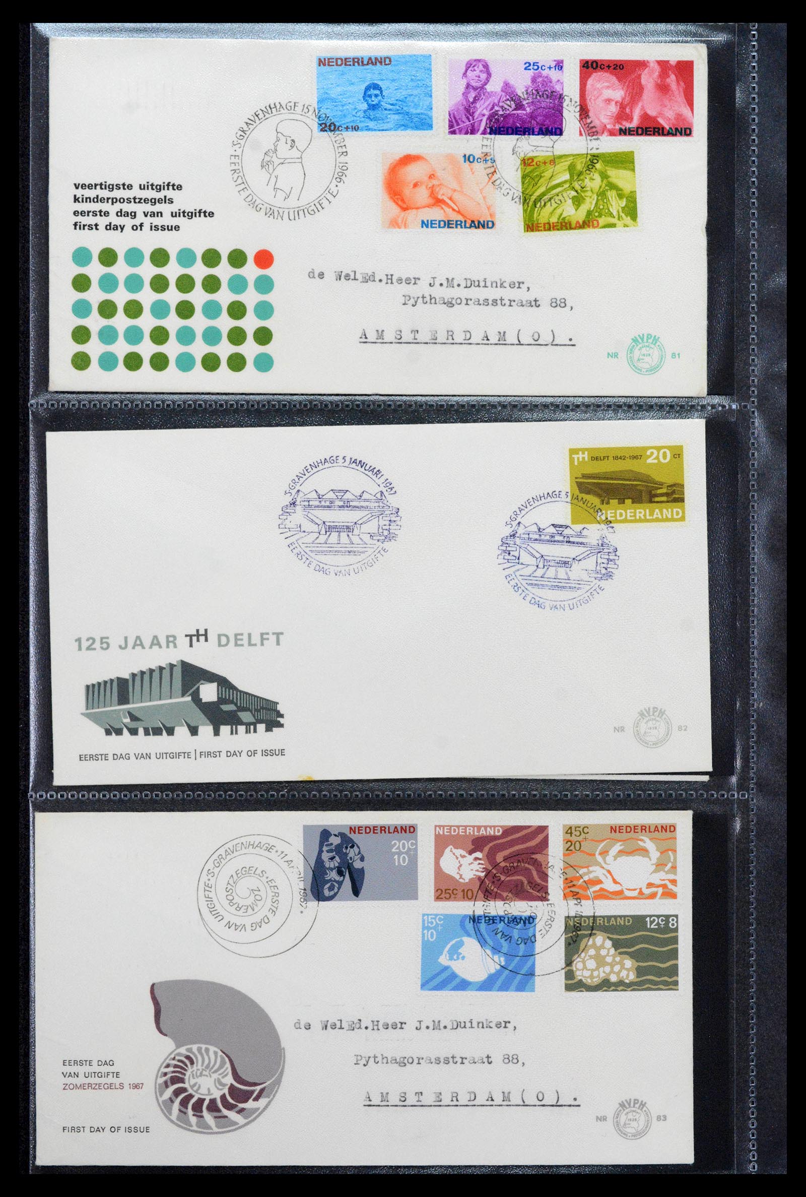 39041 0030 - Postzegelverzameling 39041 Nederland FDC's 1950-1977.