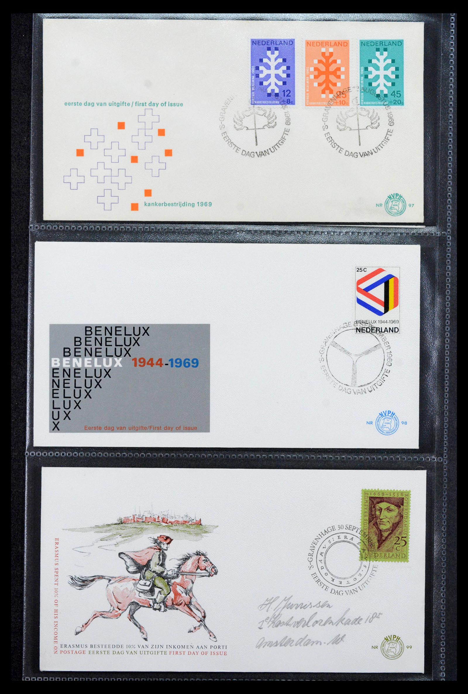 39041 0036 - Postzegelverzameling 39041 Nederland FDC's 1950-1977.