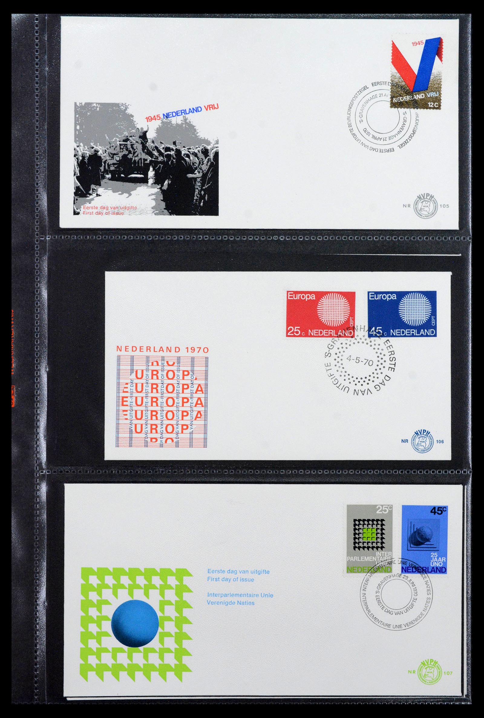 39041 0039 - Postzegelverzameling 39041 Nederland FDC's 1950-1977.