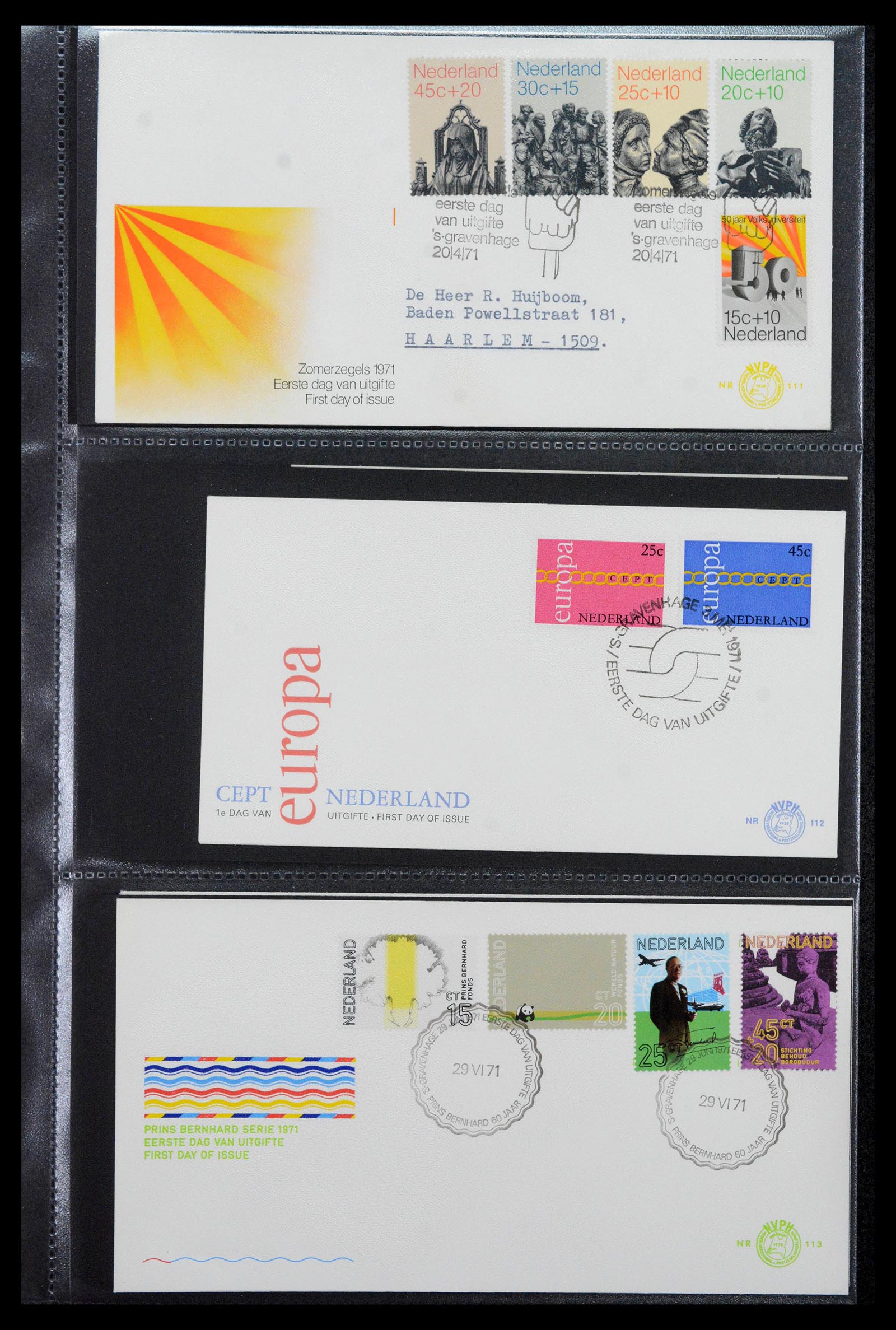 39041 0041 - Stamp collection 39041 Netherlands first day covers 1950-1977.