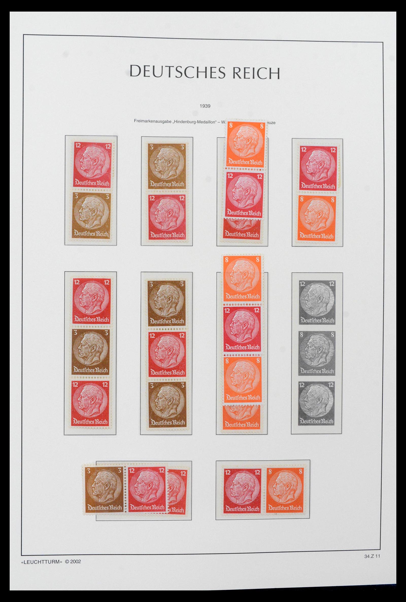 39045 0048 - Postzegelverzameling 39045 Duitse Rijk combinaties 1913-1941.