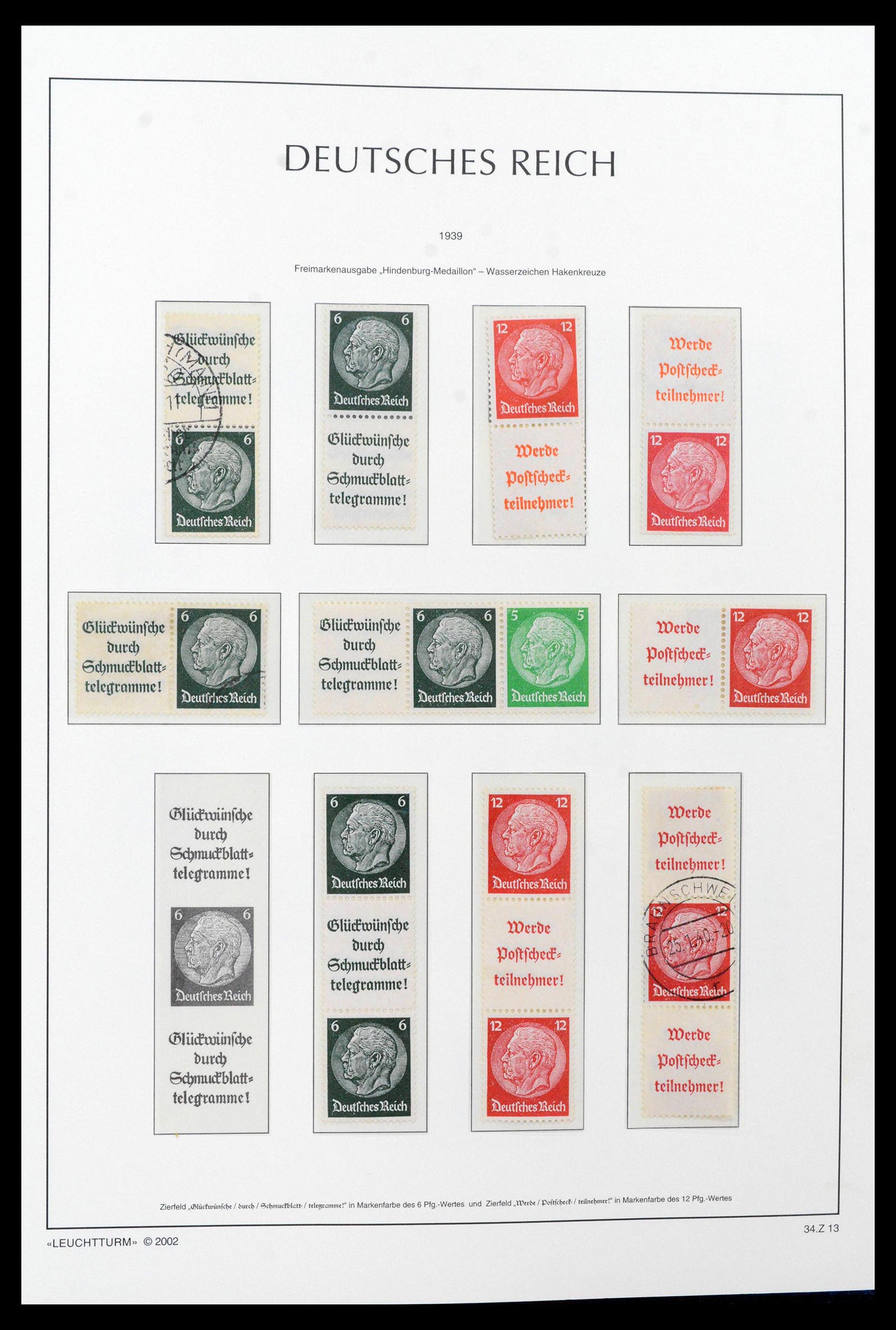 39045 0050 - Stamp collection 39045 German Reich combinations 1913-1941.