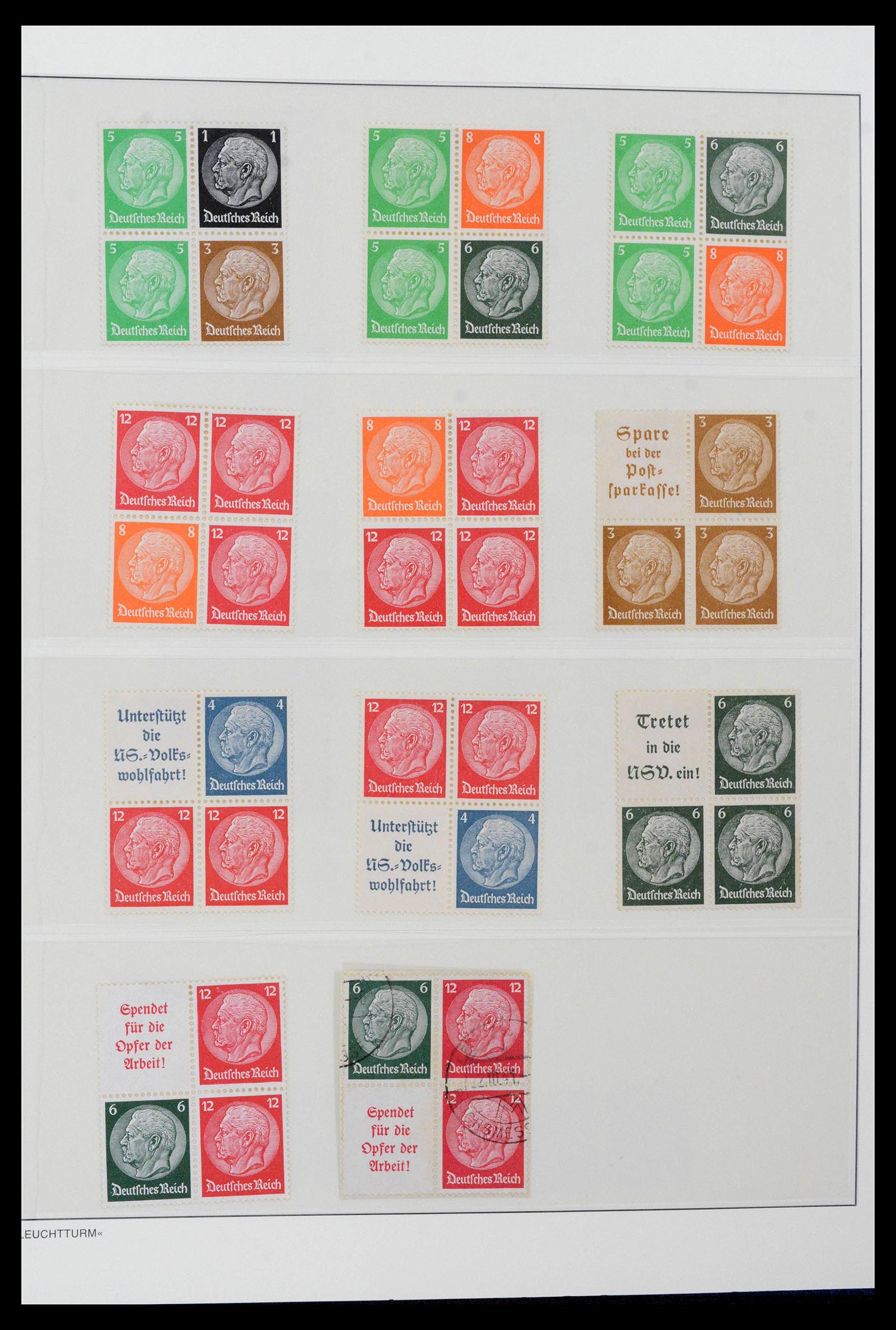 39045 0058 - Stamp collection 39045 German Reich combinations 1913-1941.