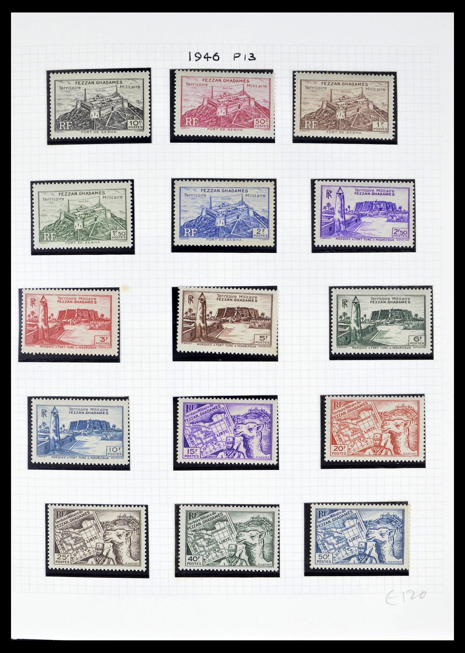 39053 0004 - Stamp collection 39053 Fezzan/Ghadames 1943-1951.