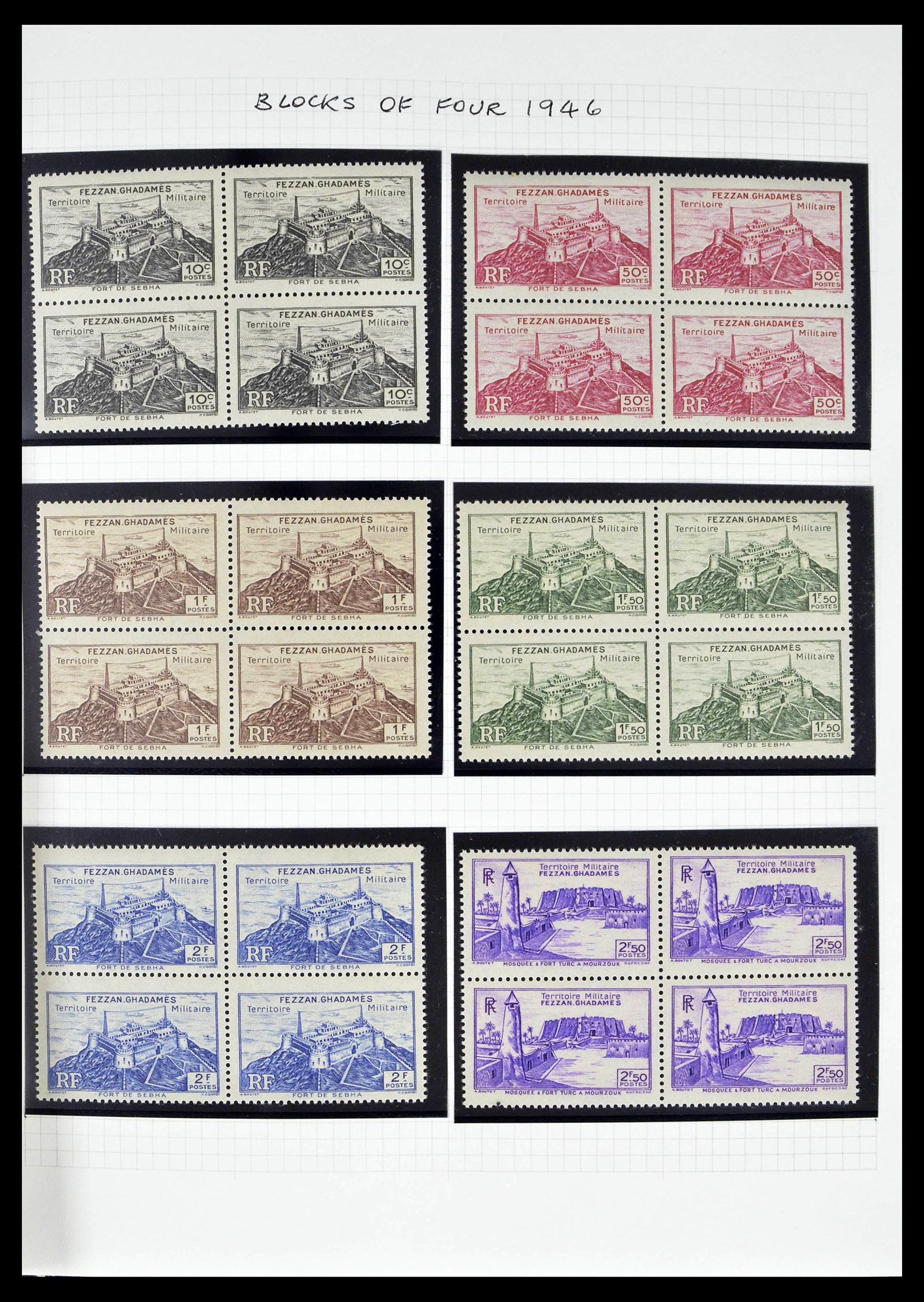 39053 0006 - Stamp collection 39053 Fezzan/Ghadames 1943-1951.