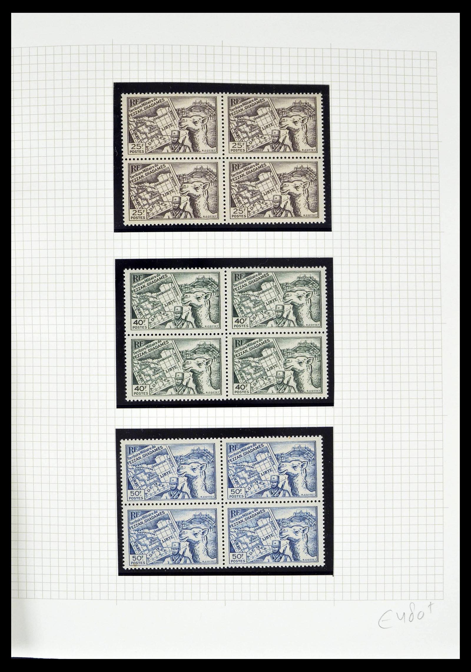 39053 0008 - Stamp collection 39053 Fezzan/Ghadames 1943-1951.
