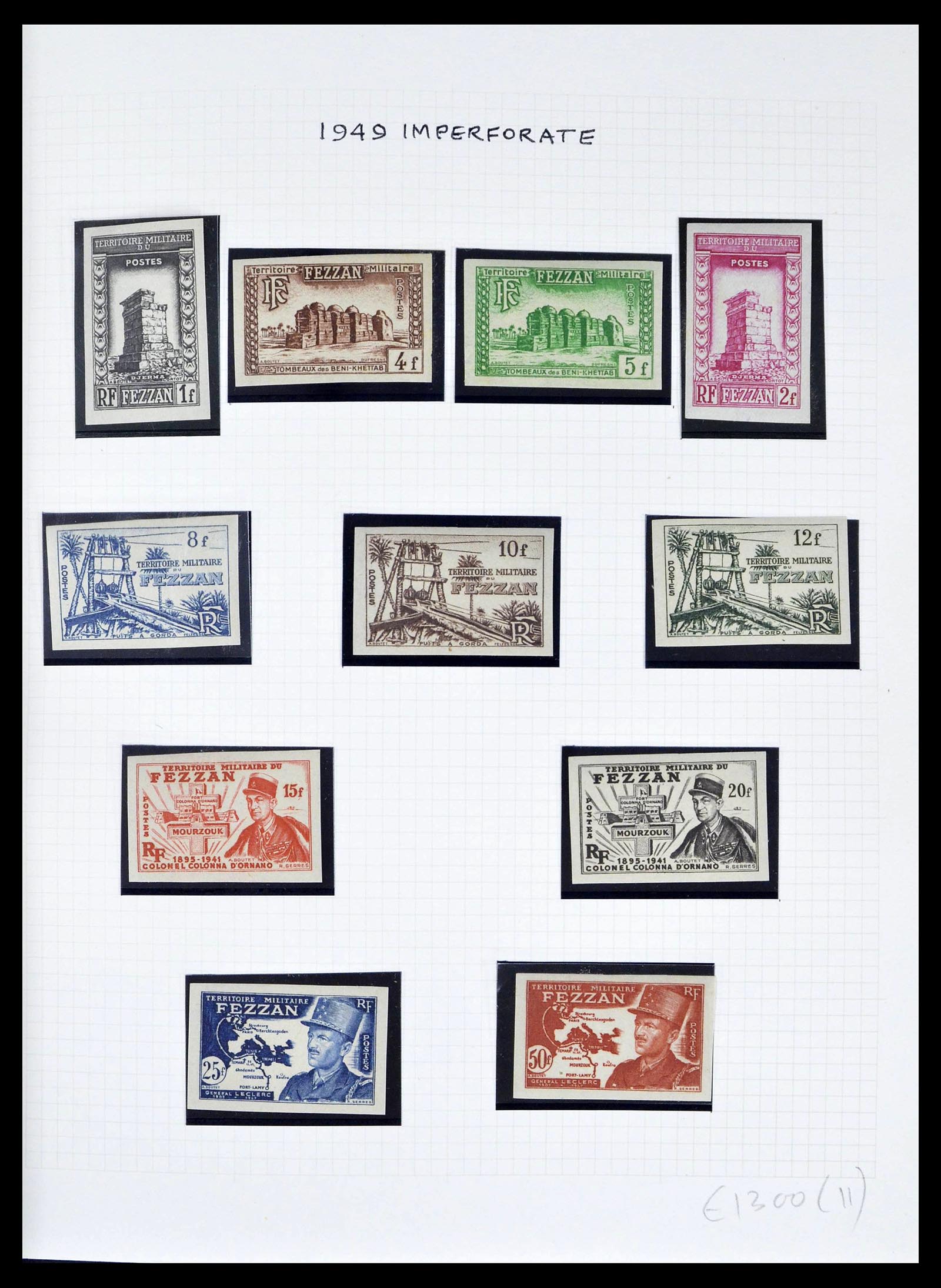 39053 0026 - Stamp collection 39053 Fezzan/Ghadames 1943-1951.