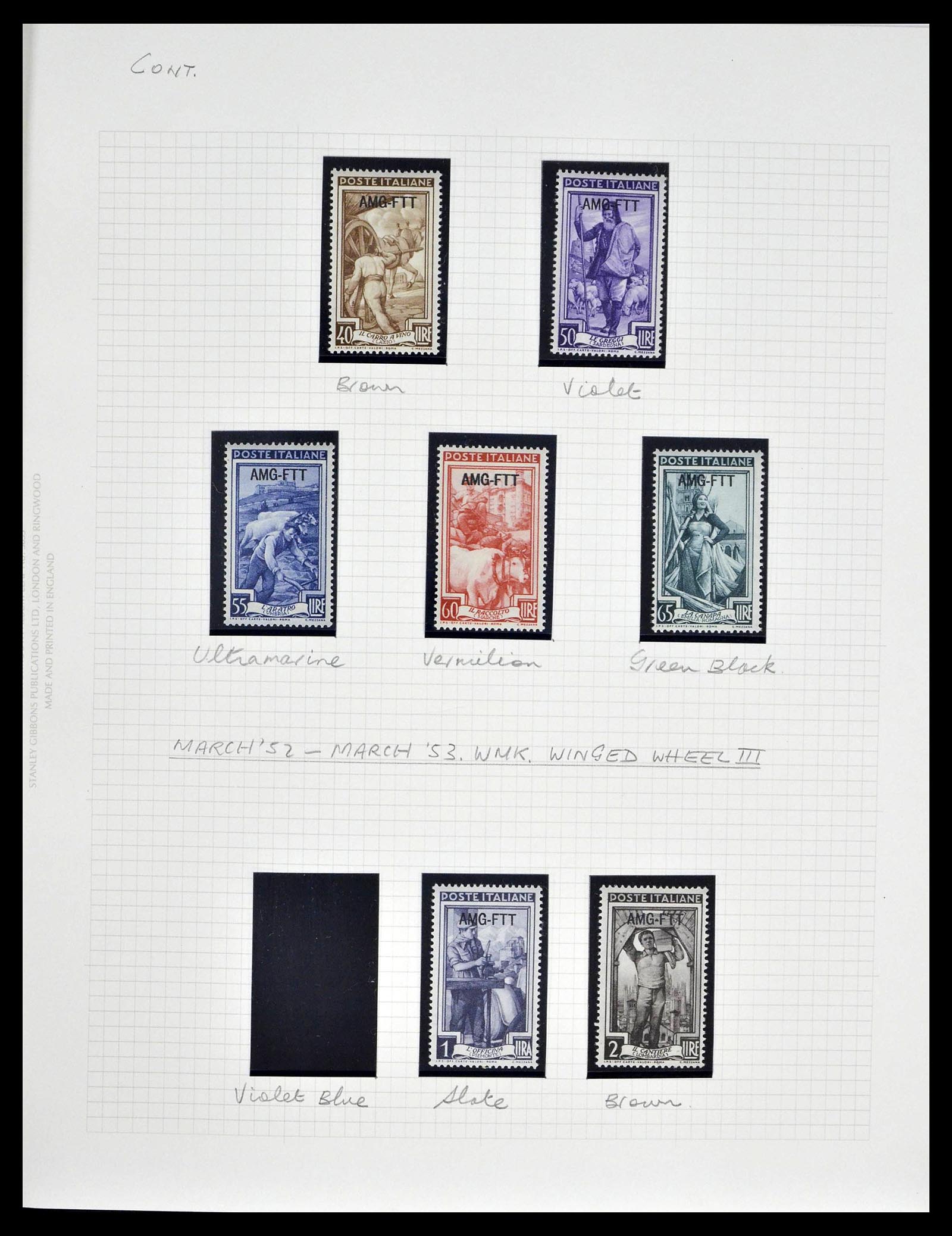 39055 0021 - Postzegelverzameling 39055 Triëst Zone A/B compleet 1945-1954.