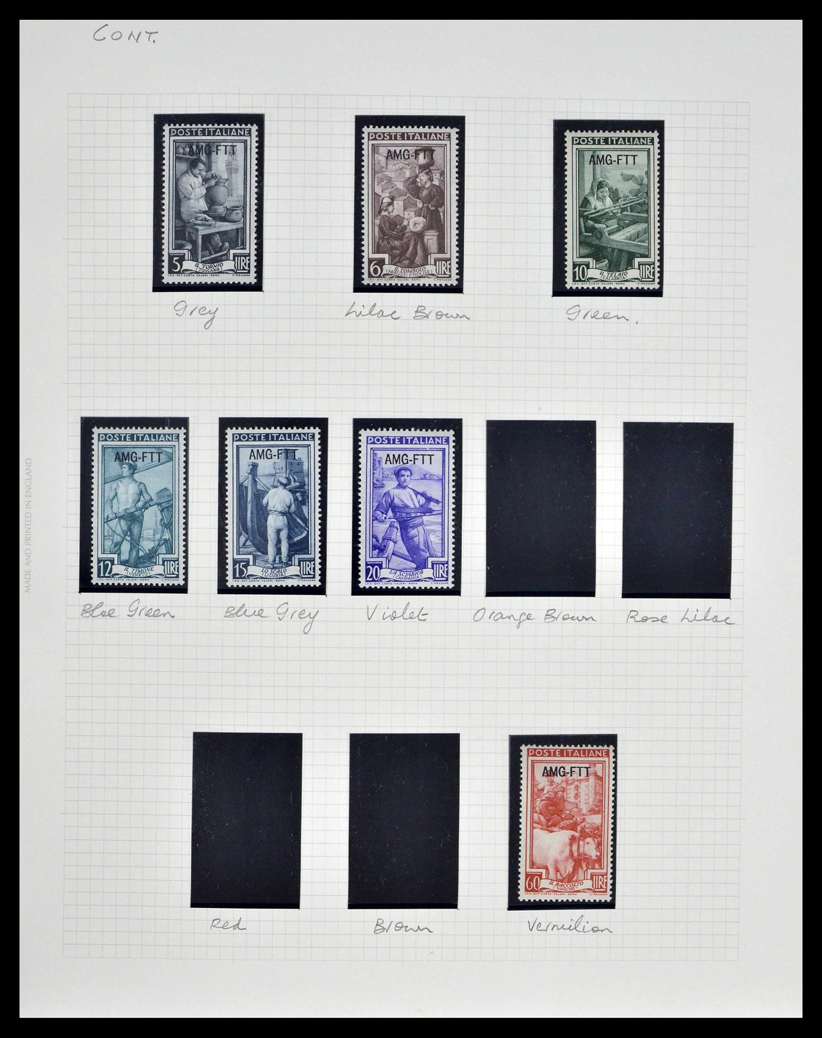 39055 0022 - Postzegelverzameling 39055 Triëst Zone A/B compleet 1945-1954.