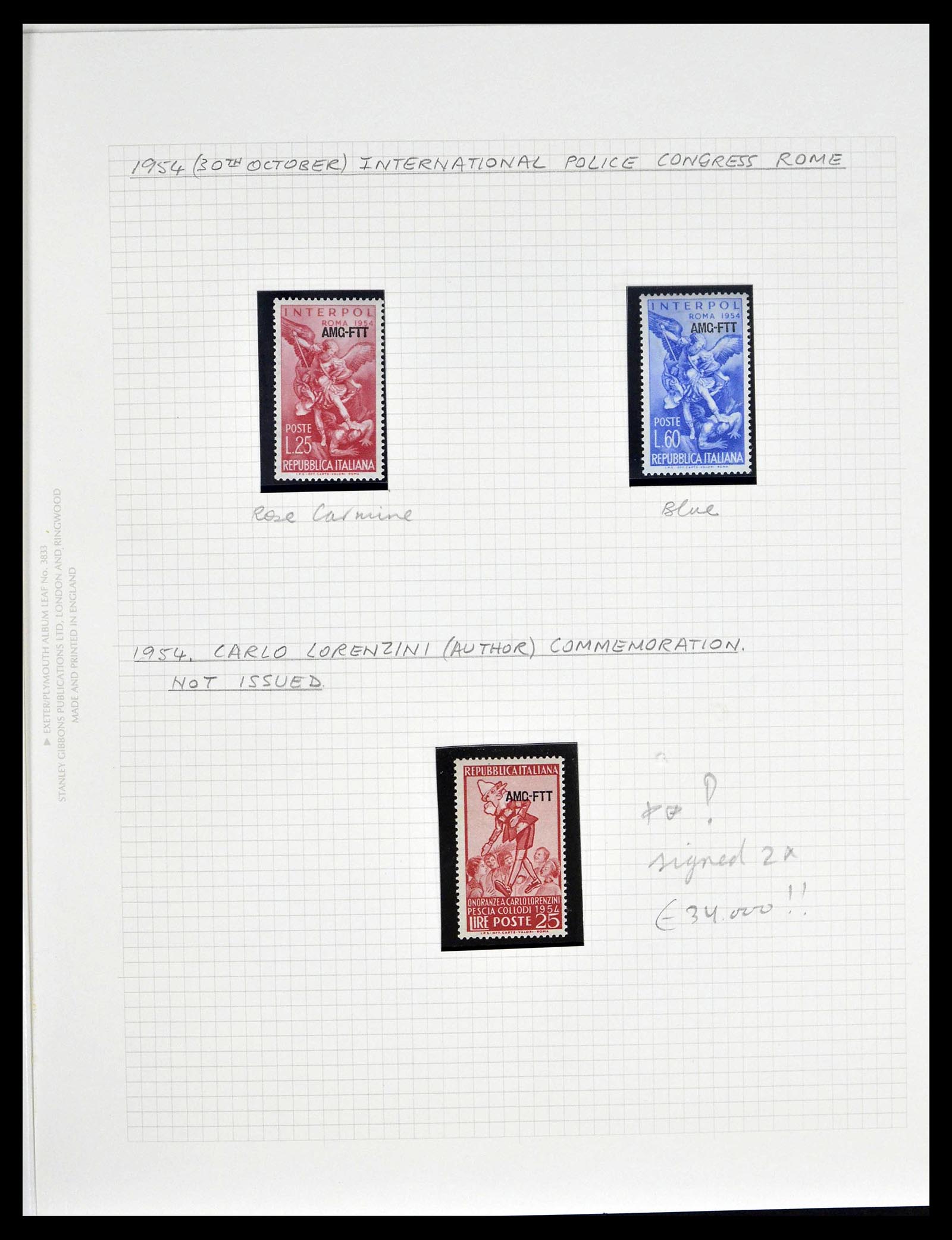 39055 0046 - Postzegelverzameling 39055 Triëst Zone A/B compleet 1945-1954.
