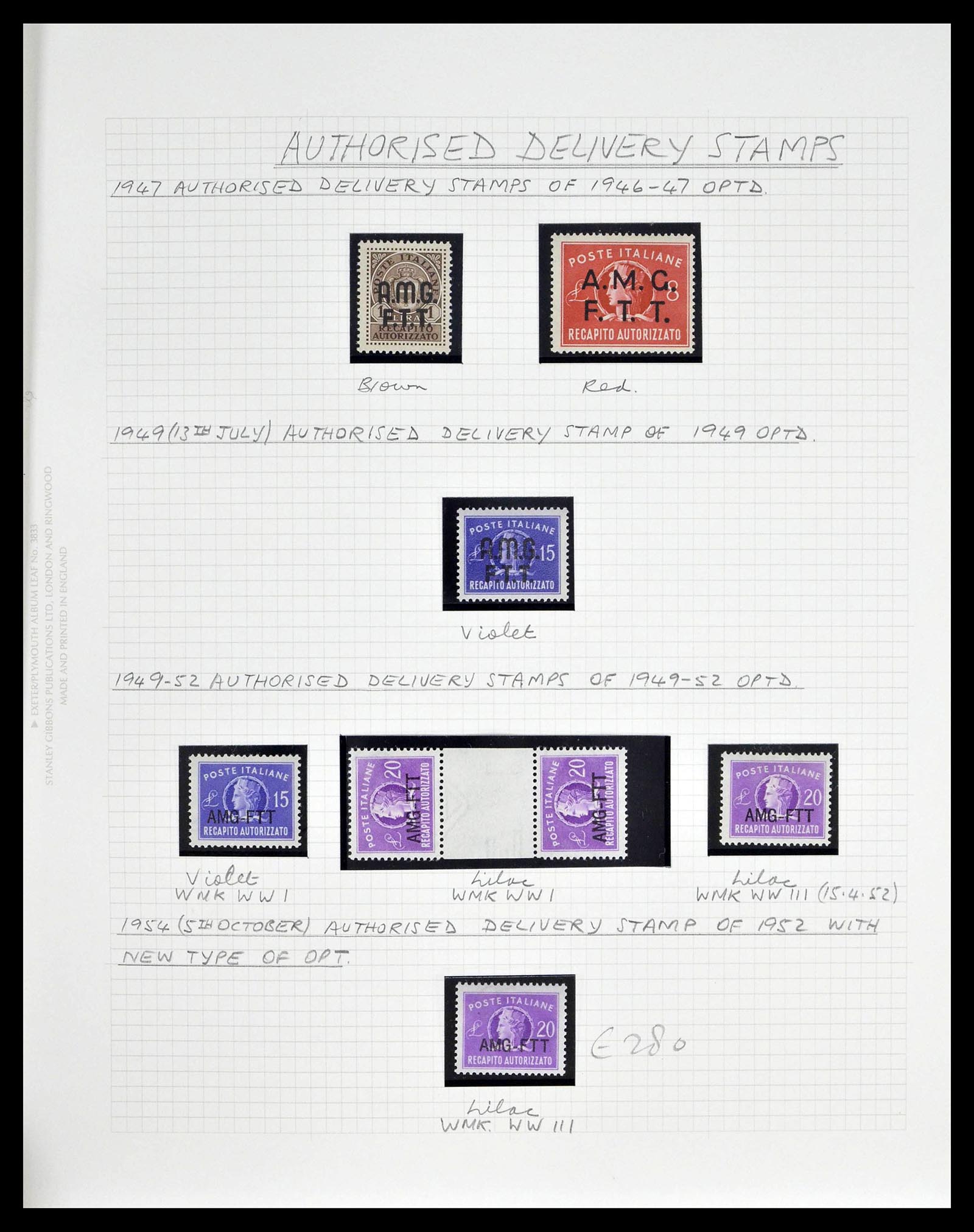 39055 0053 - Postzegelverzameling 39055 Triëst Zone A/B compleet 1945-1954.