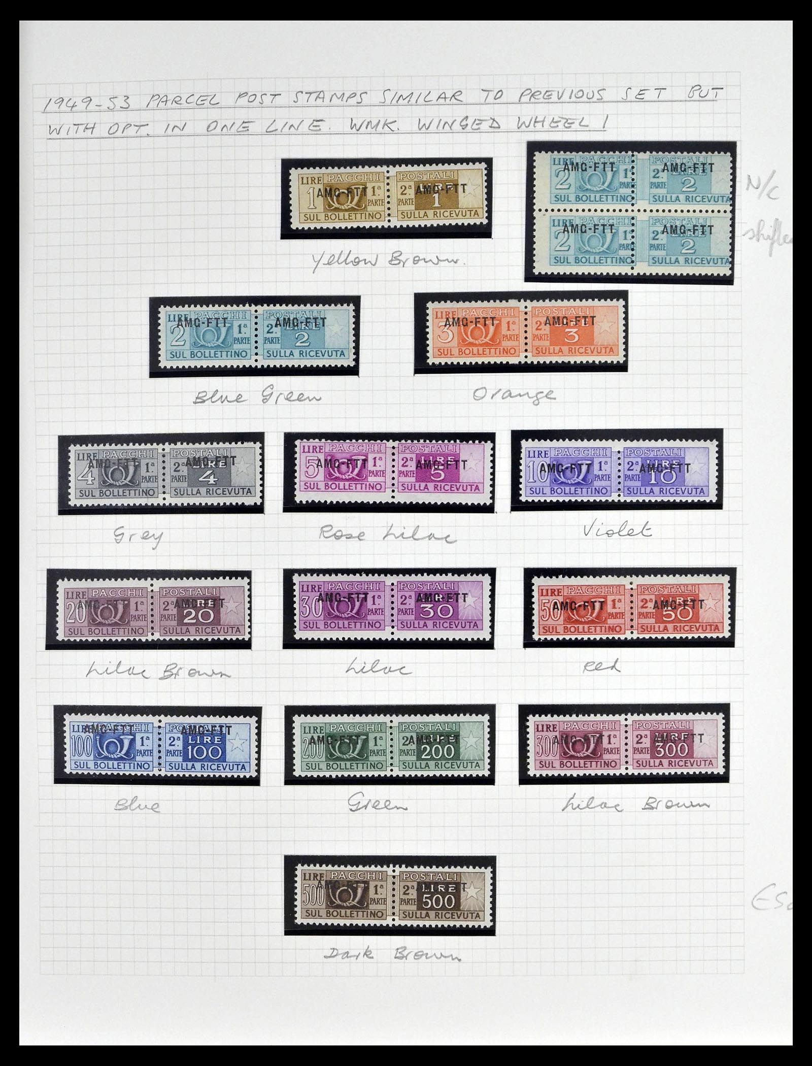39055 0057 - Postzegelverzameling 39055 Triëst Zone A/B compleet 1945-1954.