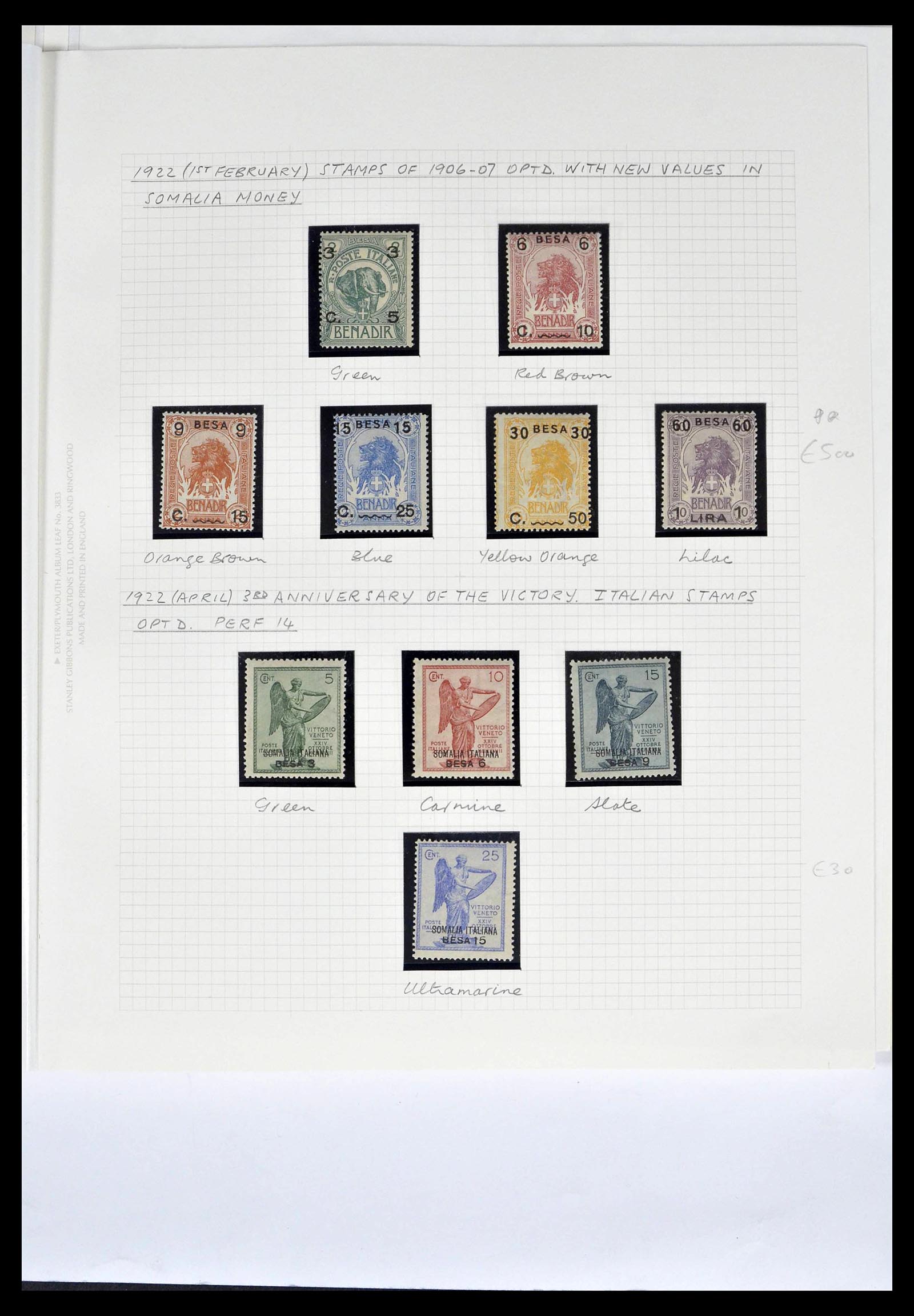 39058 0008 - Postzegelverzameling 39058 Somalië compleet 1903-1960.