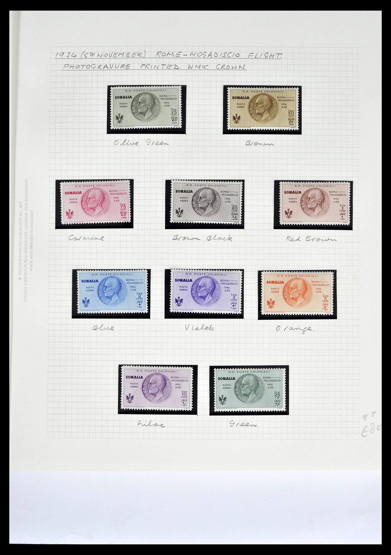 39058 0032 - Postzegelverzameling 39058 Somalië compleet 1903-1960.