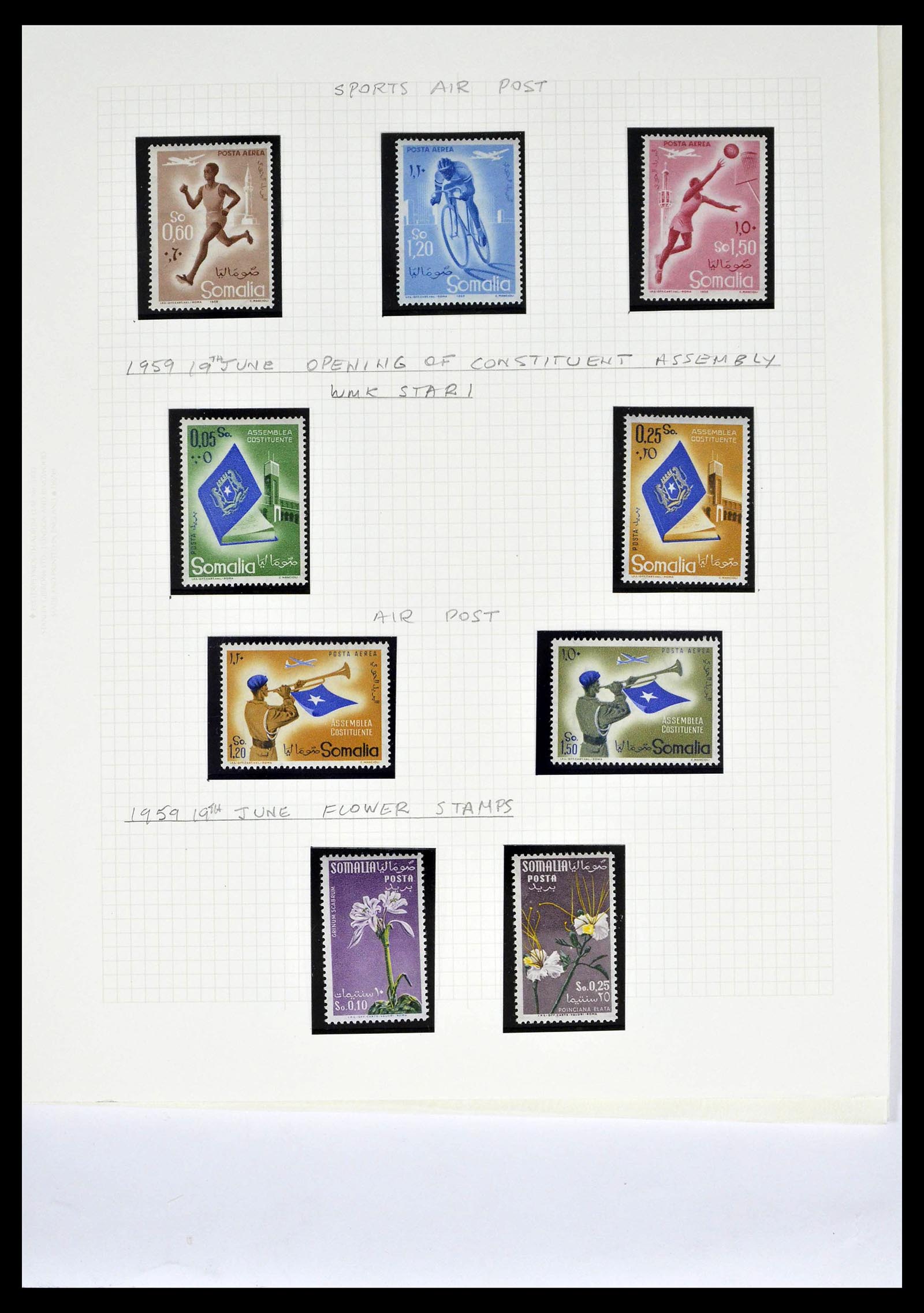 39058 0063 - Postzegelverzameling 39058 Somalië compleet 1903-1960.