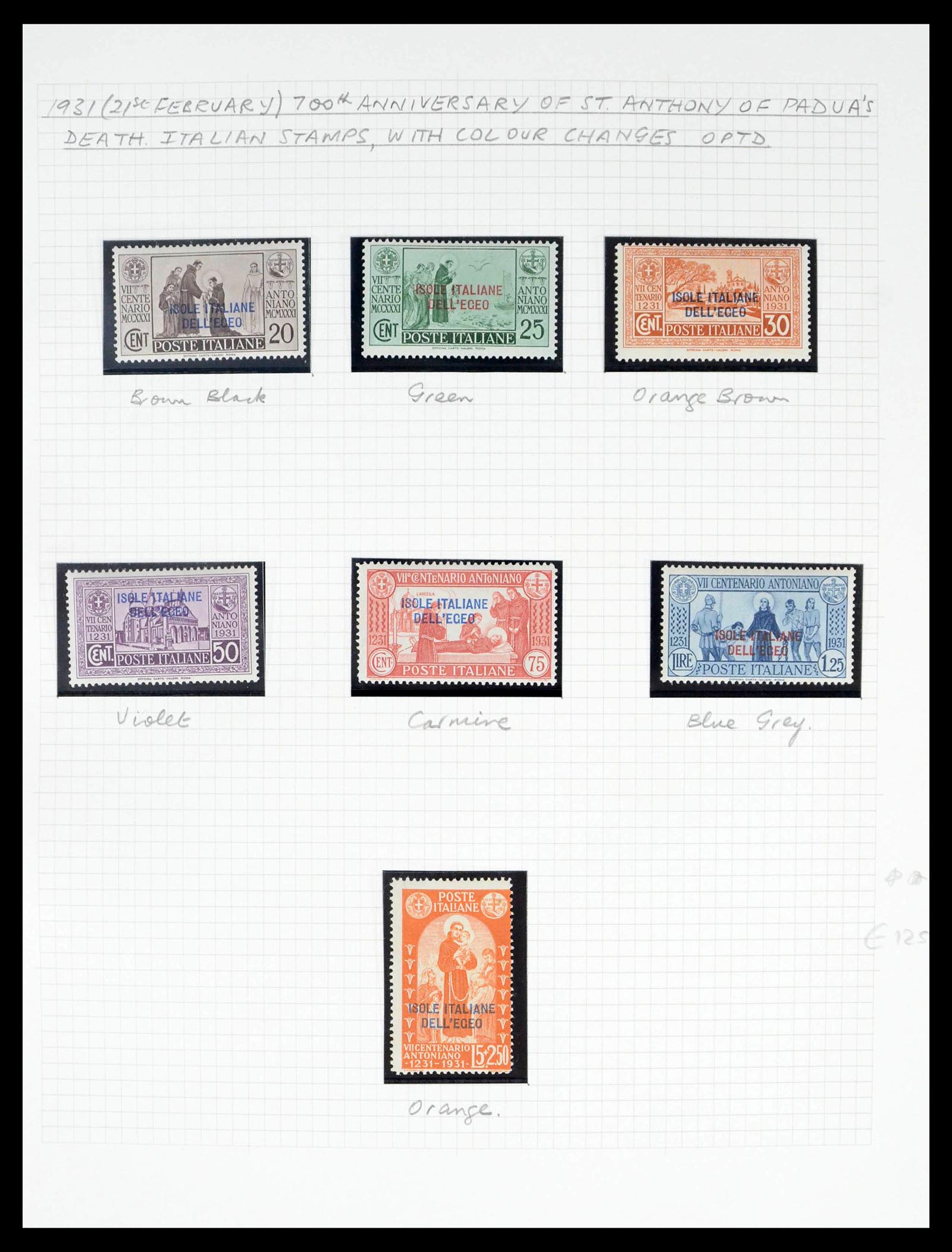 39064 0006 - Postzegelverzameling 39064 Italiaanse Egeïsche eilanden compleet 1912