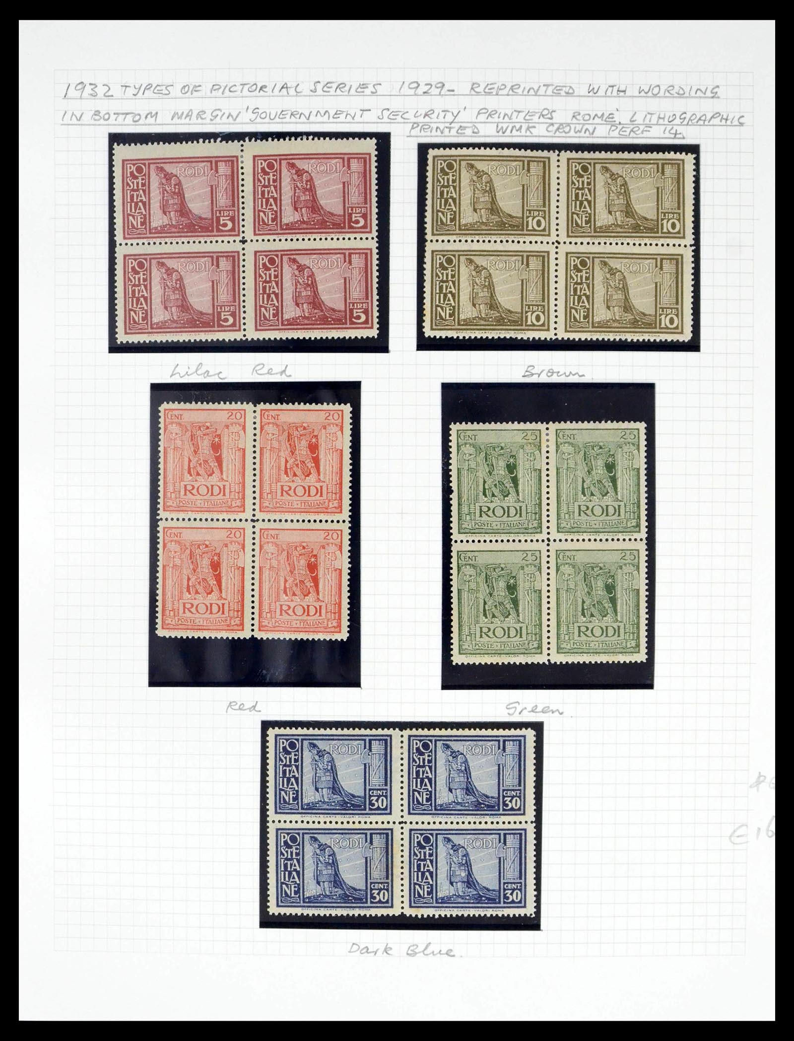39064 0008 - Postzegelverzameling 39064 Italiaanse Egeïsche eilanden compleet 1912