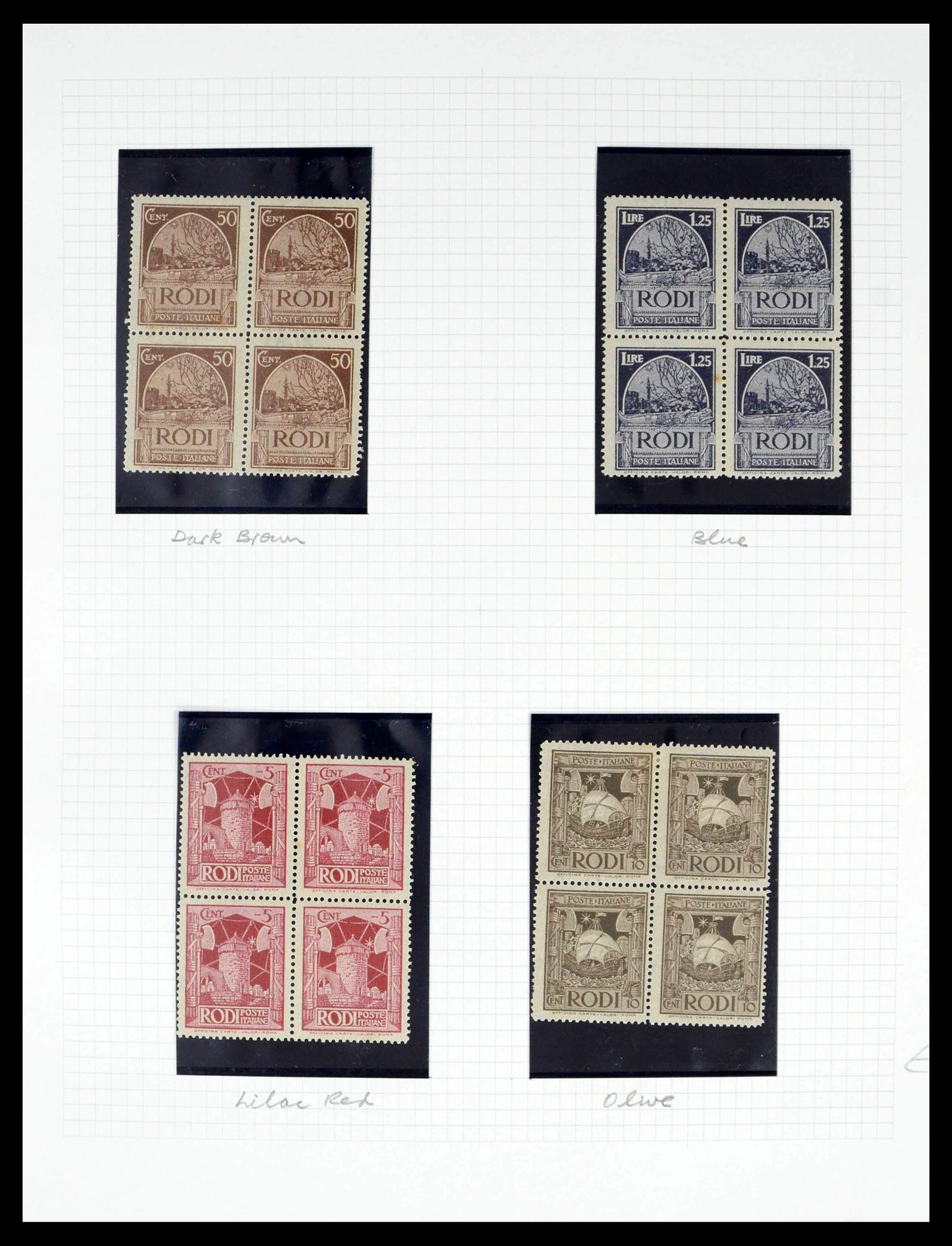 39064 0009 - Postzegelverzameling 39064 Italiaanse Egeïsche eilanden compleet 1912