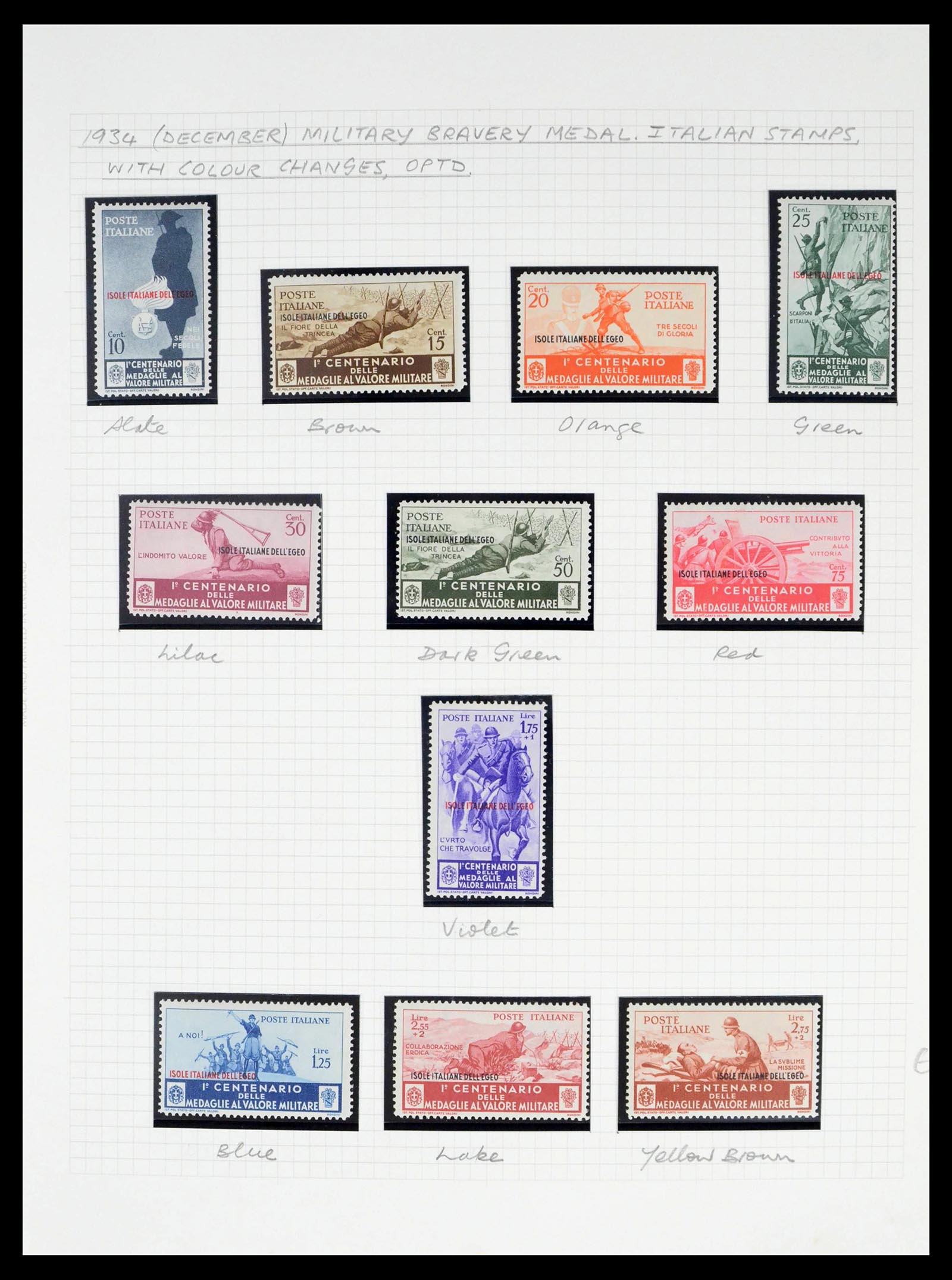 39064 0014 - Postzegelverzameling 39064 Italiaanse Egeïsche eilanden compleet 1912